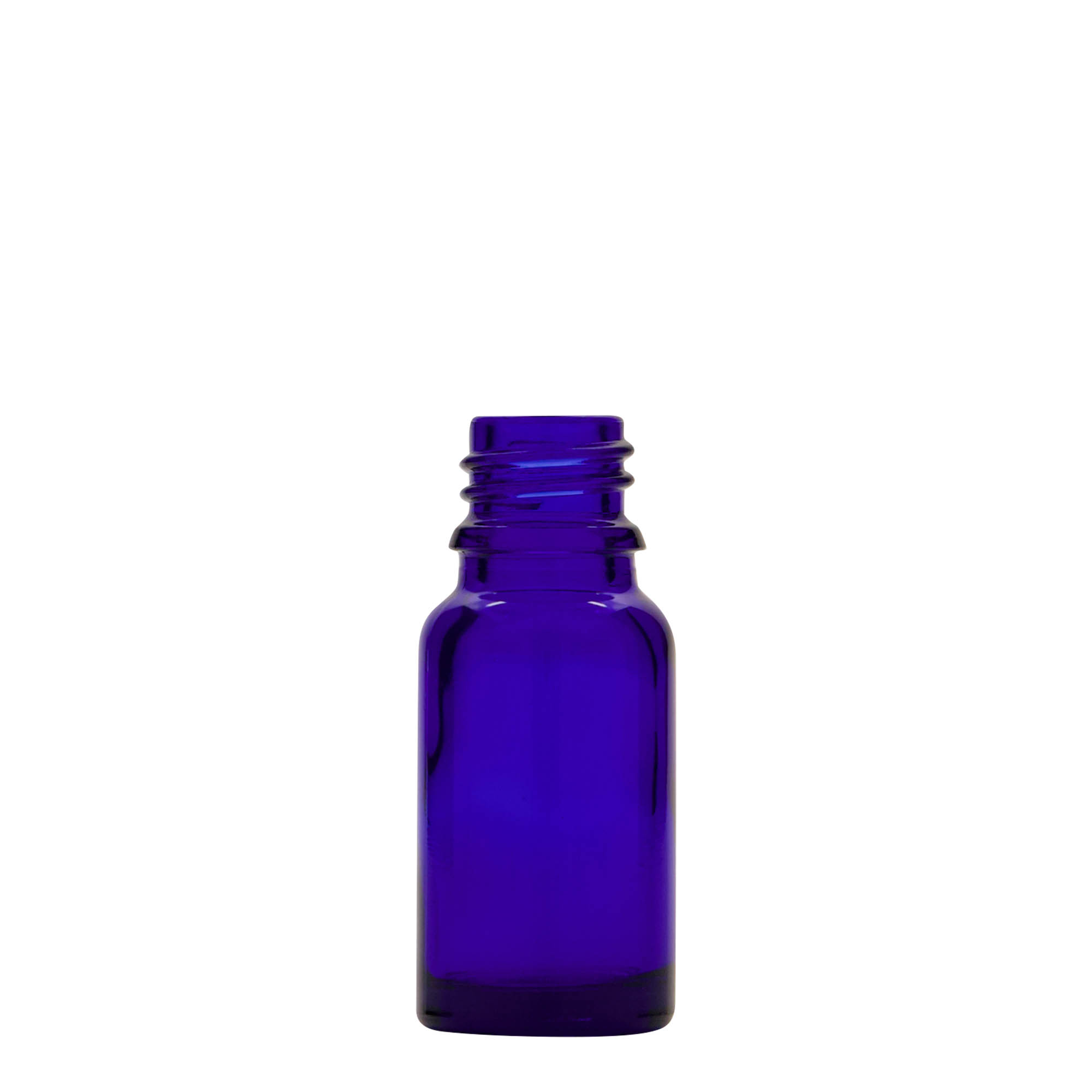 10 ml liekovka s pipetou, sklená, kráľovská modrá – červená farba, hrdlo: DIN 18