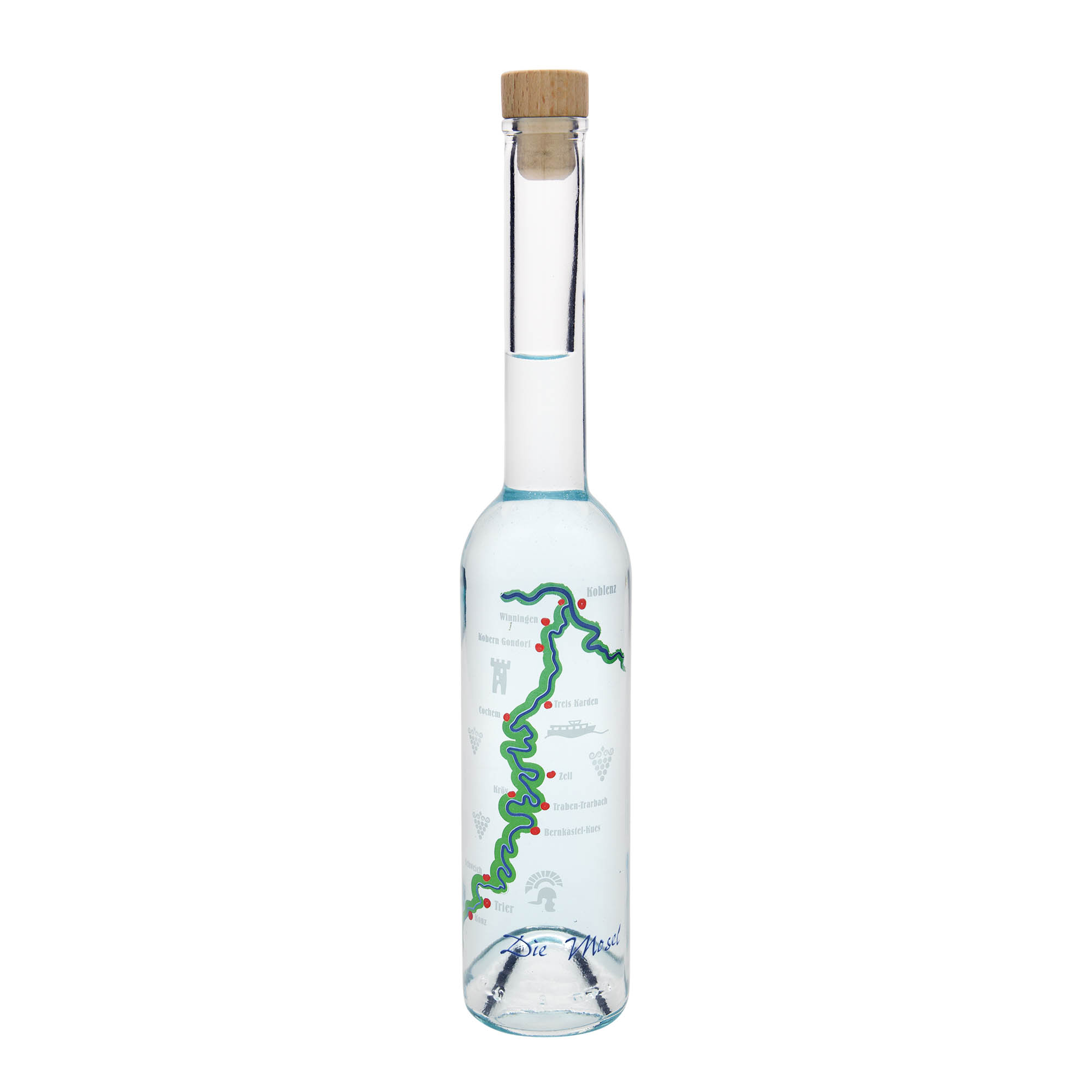 350 ml sklená fľaša „Opera“, motív: Mosel, hrdlo: korok