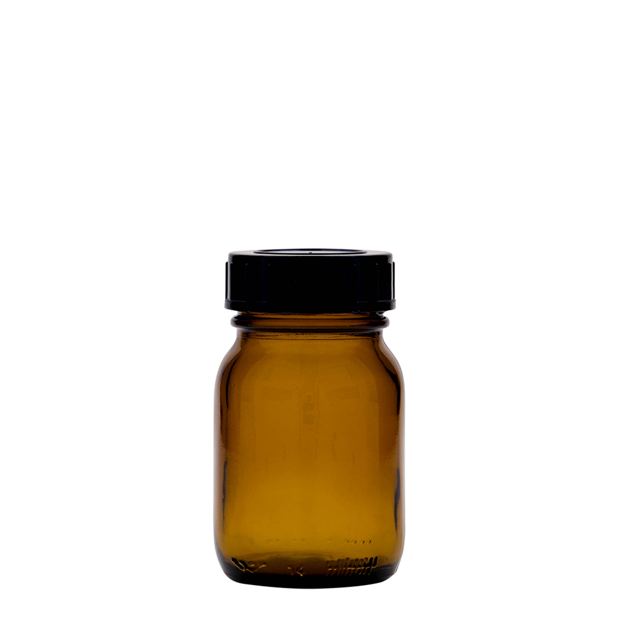 75 ml širokouhlové sklo, hnedé, hrdlo: DIN 40 75 ml širokouhlové sklo, hnedé, hrdlo: DIN 40
