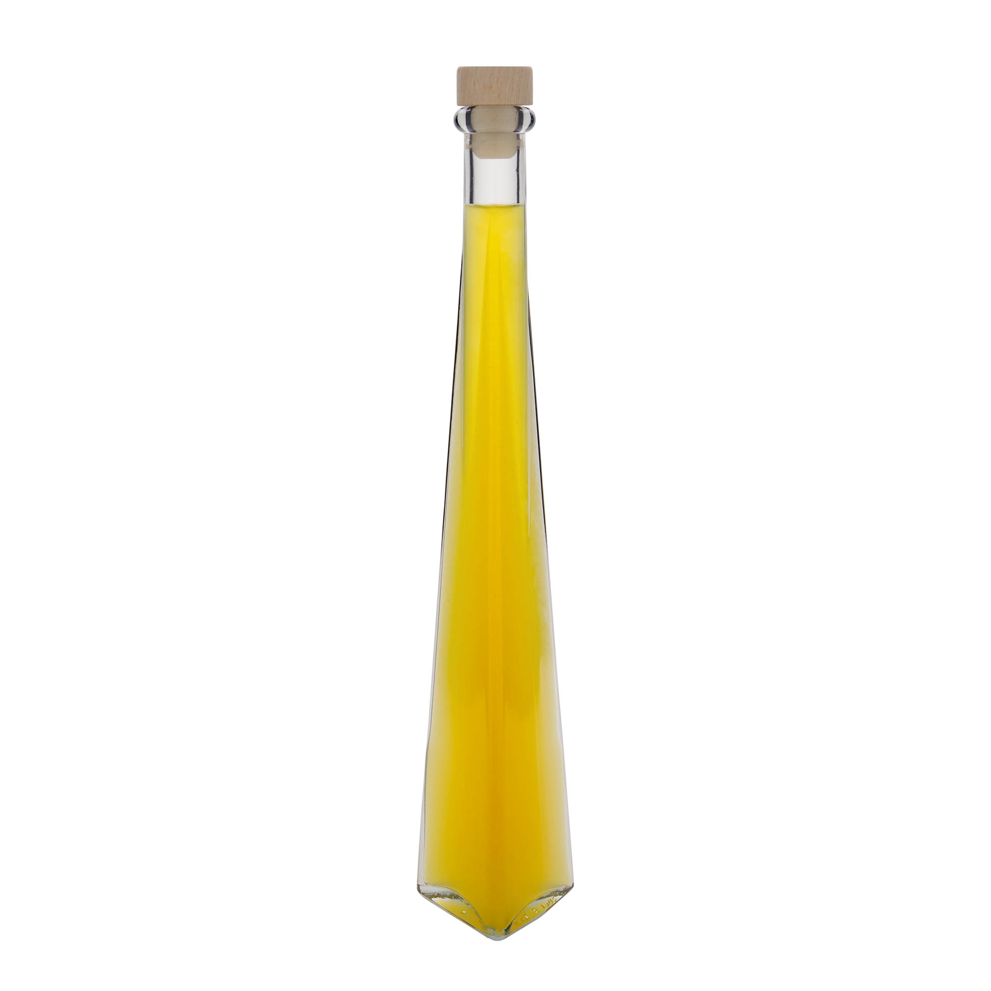 200 ml sklenená fľaša 'Dama Triangolore', trojuholníková, hrdlo: korok