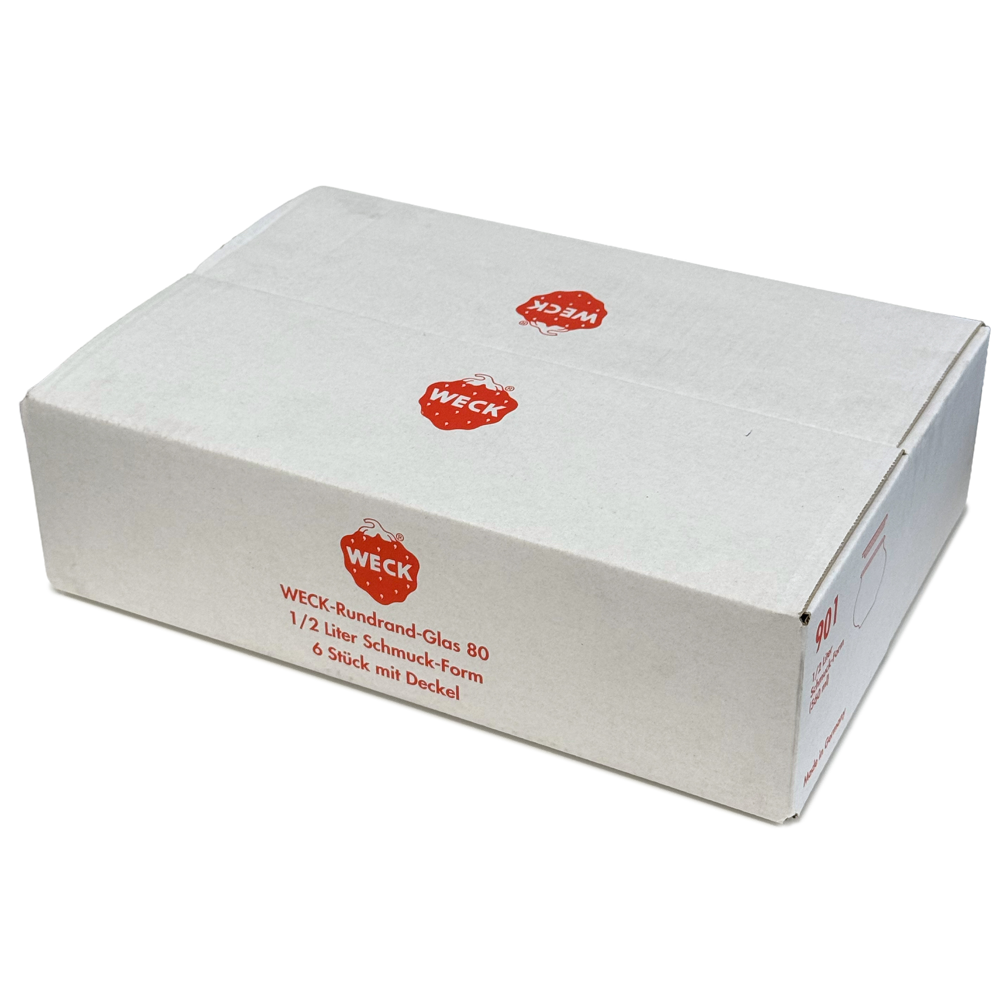 6x 560 ml WECK-dekoratívna nádoba so skleneným viečkom RR 80