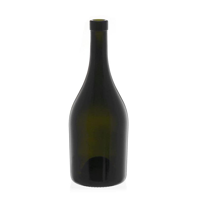 750 ml vínová fľaša „Exclusive“, antická zelená farba, hrdlo: korok