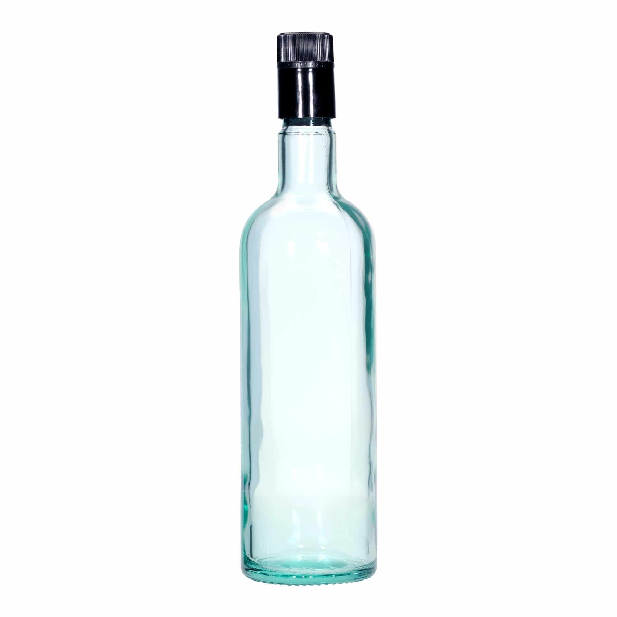 750 ml fľaša na ocot/olej „Willy New“, sklená, lichtzelená farba, hrdlo: DOP