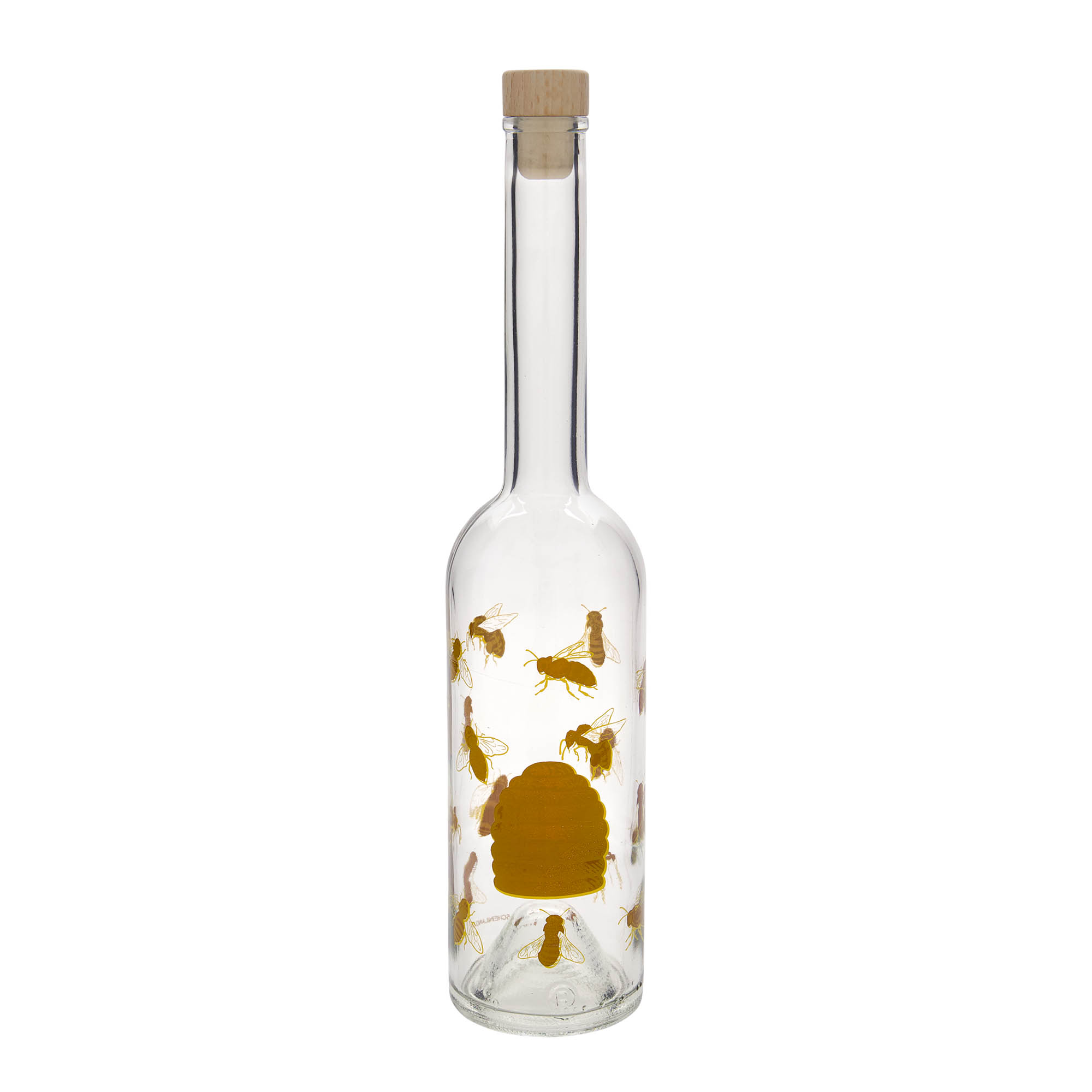 500 ml sklenená fľaša 'Opera', motív: Včely, hrdlo: korok