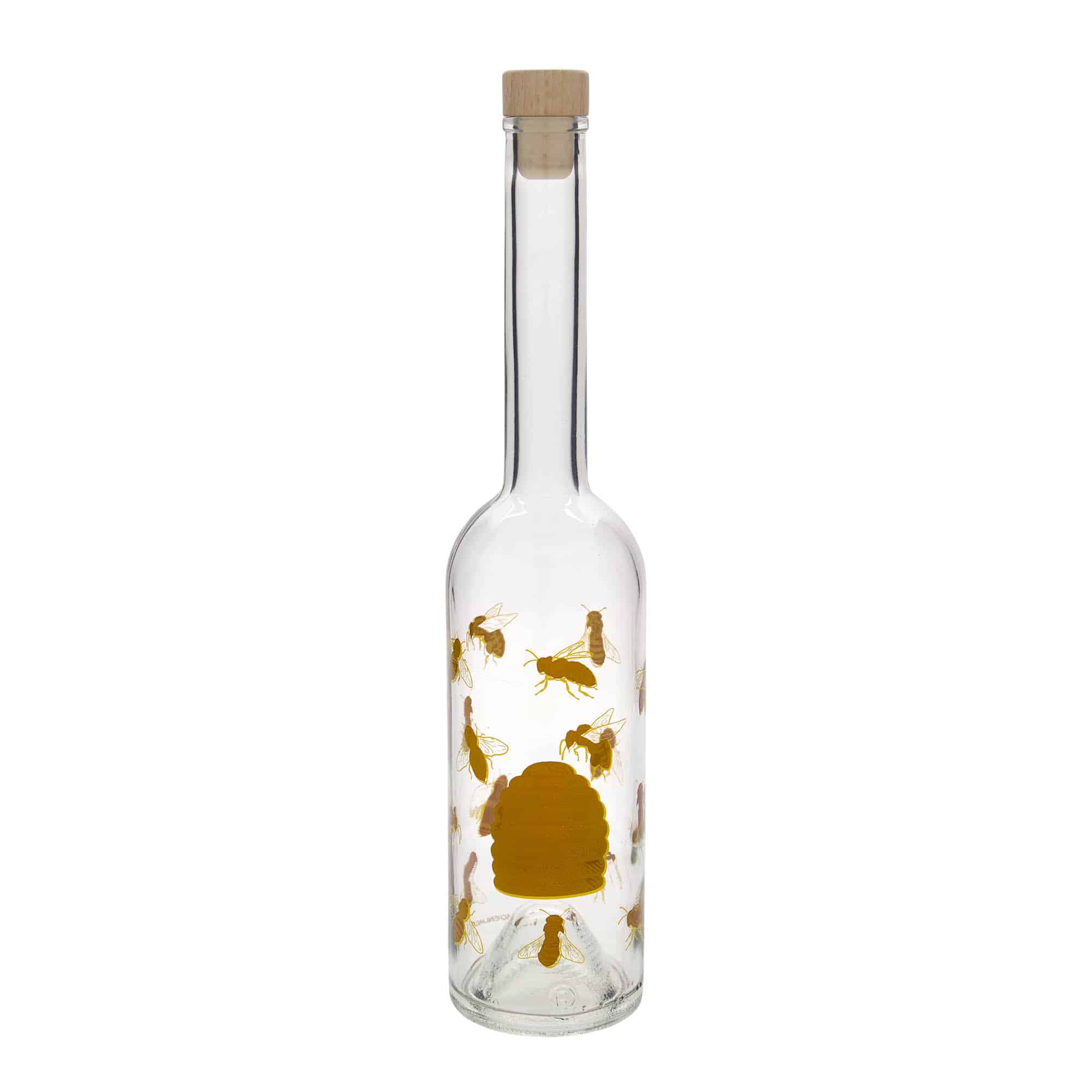 500 ml sklenená fľaša 'Opera', motív: Včely, hrdlo: korok