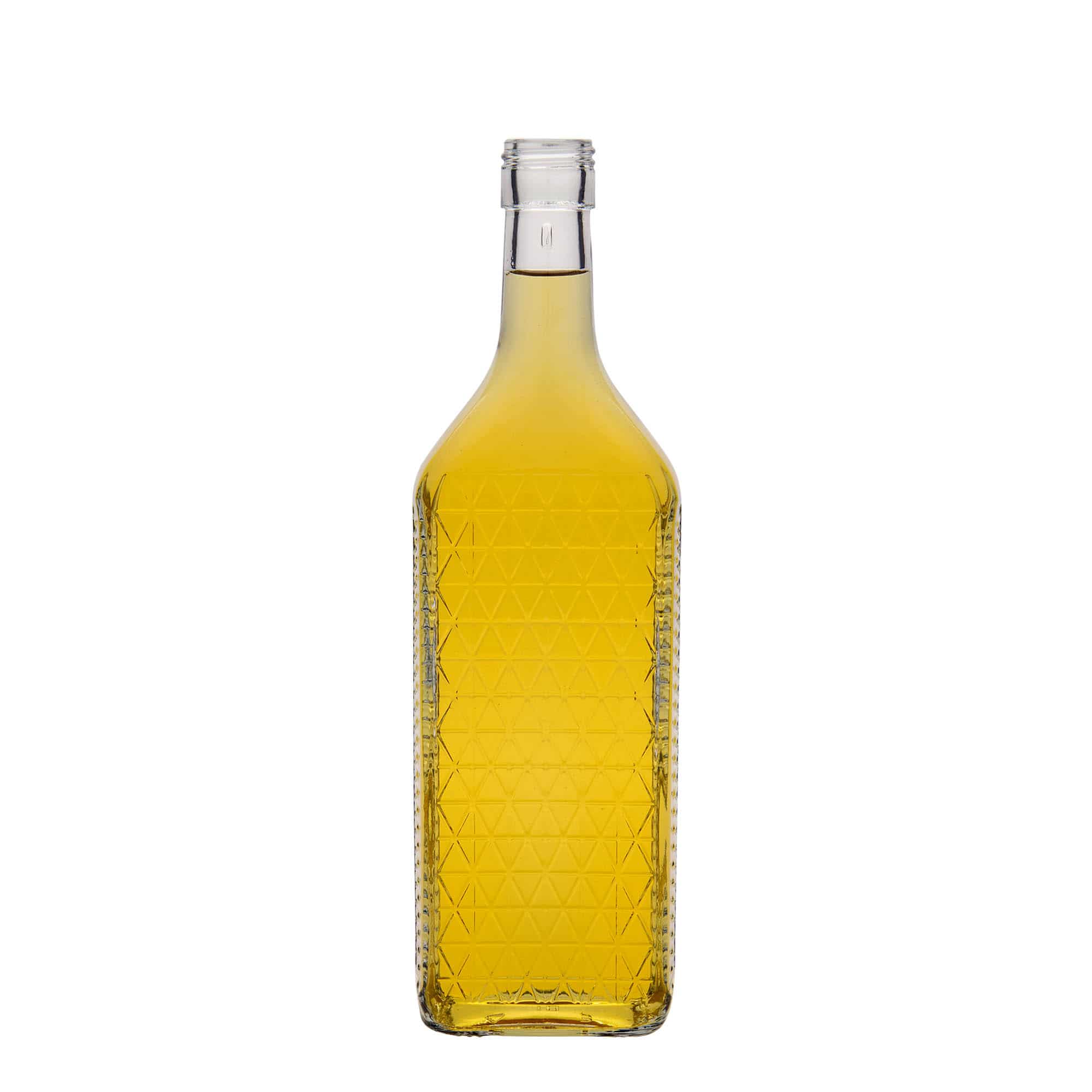 700 ml sklená fľaša „Caruso“, obdĺžniková, hrdlo: PP 31,5