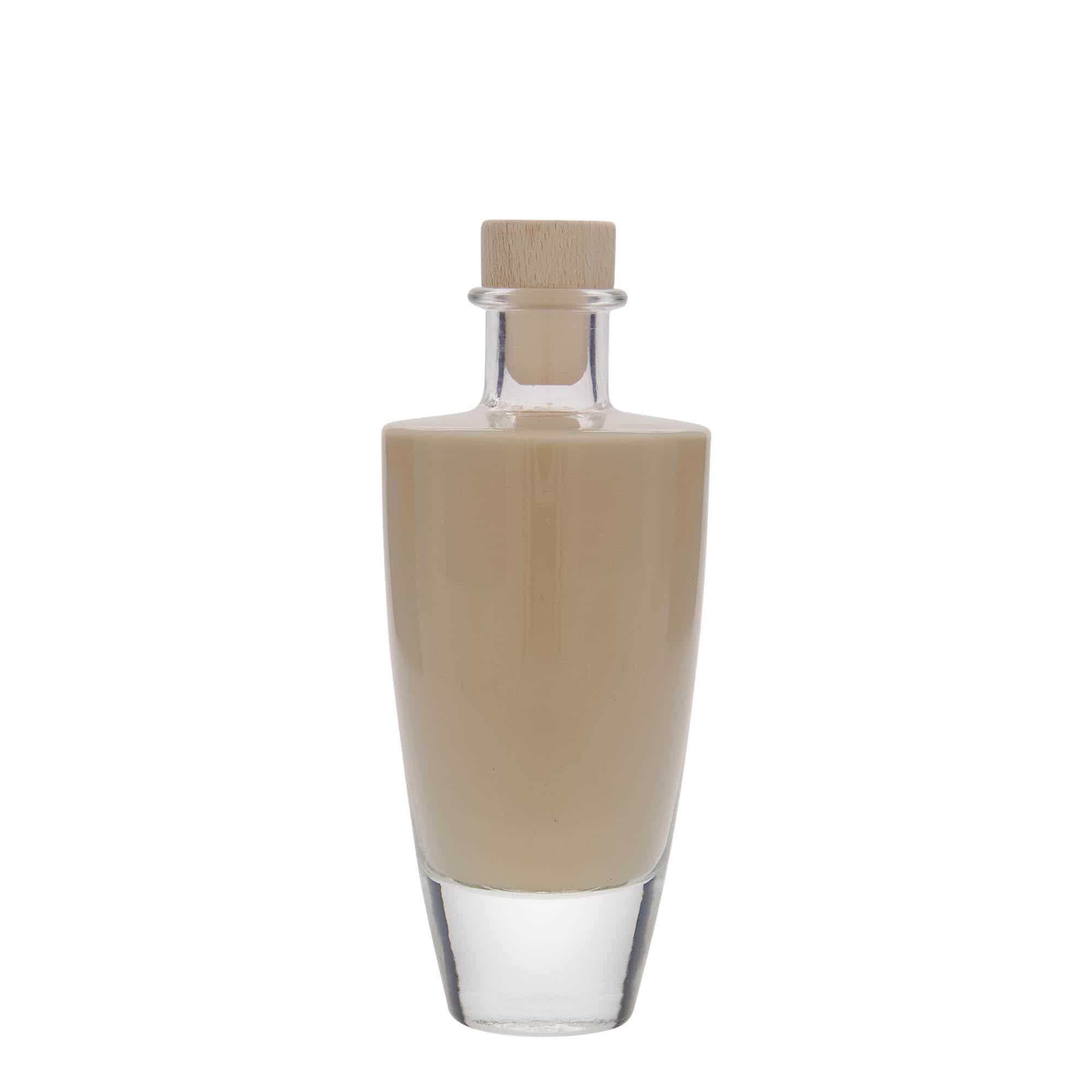 200 ml sklená fľaša „Vanessa“, oválna, hrdlo: korok