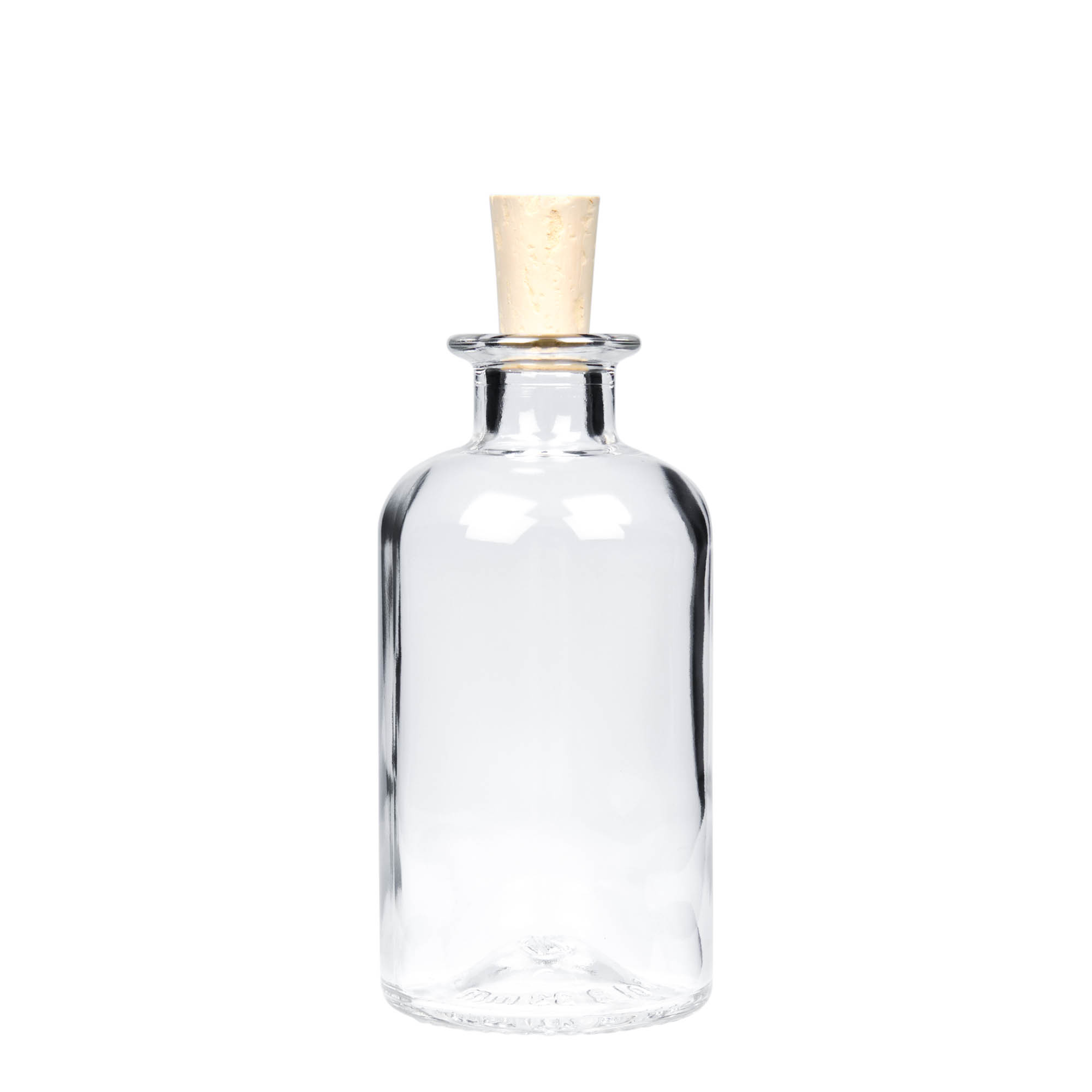 250 ml lekárnická sklenená fľaša, hrdlo: korkové