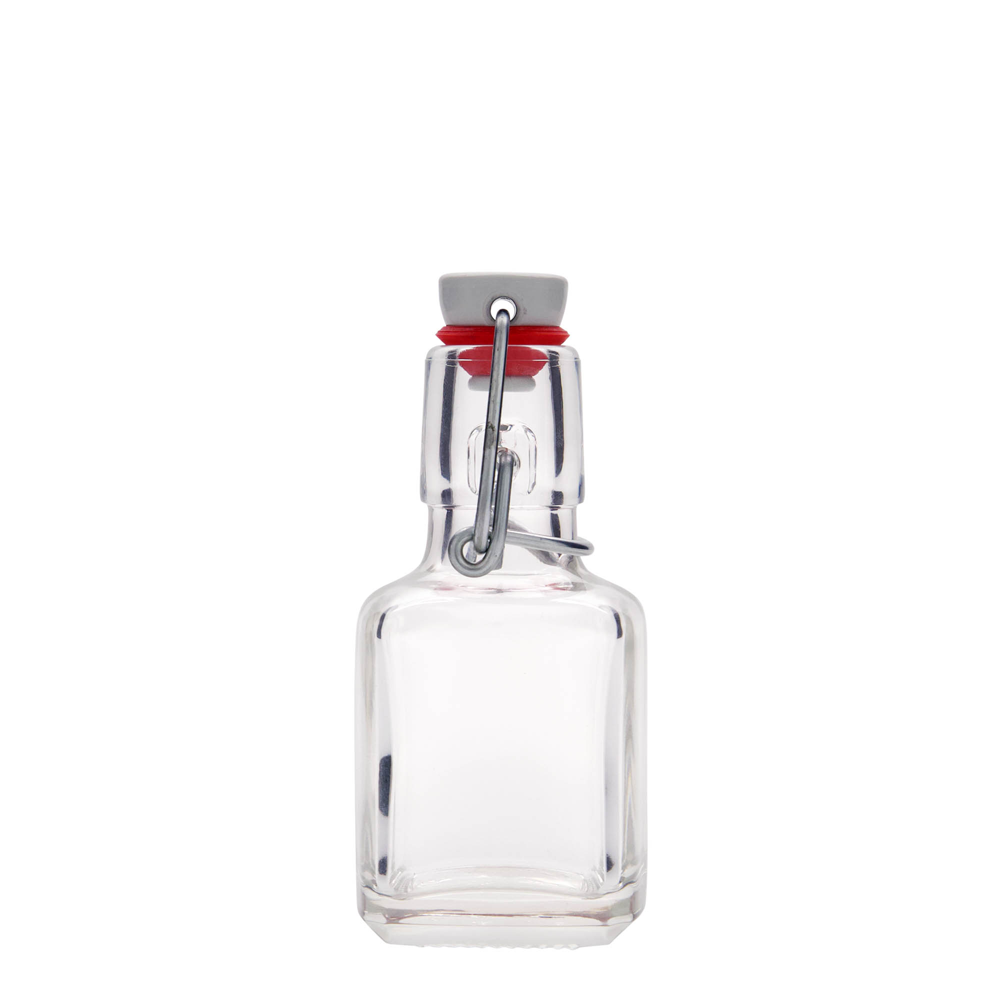 100 ml sklenená fľaša 'Kubica', štvorcová, hrdlo: záklopka