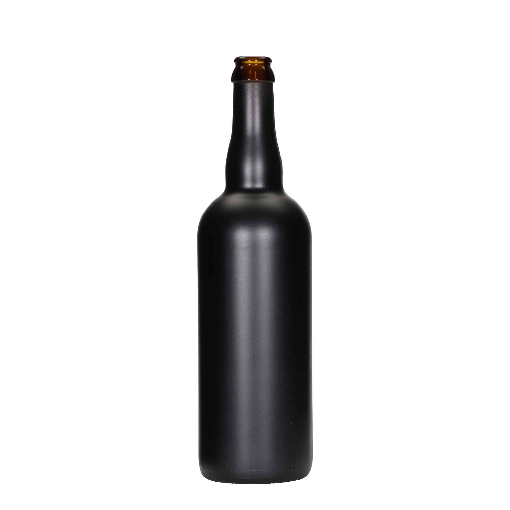 750 ml pivová fľaša Belgicko, sklo, čierna, hrdlo: korunkový uzáver 750 ml pivová fľaša Belgicko, sklo, čierna, hrdlo: korunkový uzáver