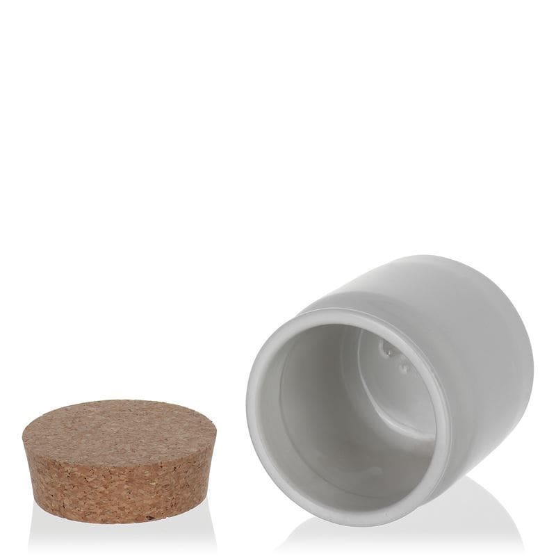 160 ml kameninový hrniec, keramika, biela farba, hrdlo: korok