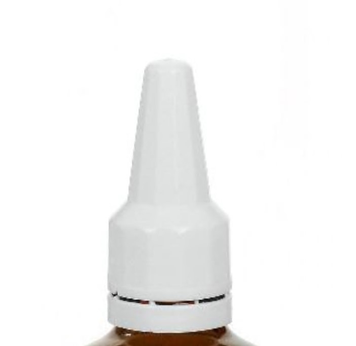 Skrutkovací uzáver s aplikátorom, PE-plast, biely, pre hrdlo: DIN 18 Skrutkovací uzáver s aplikátorom, PE-plast, biely, pre hrdlo: DIN 18