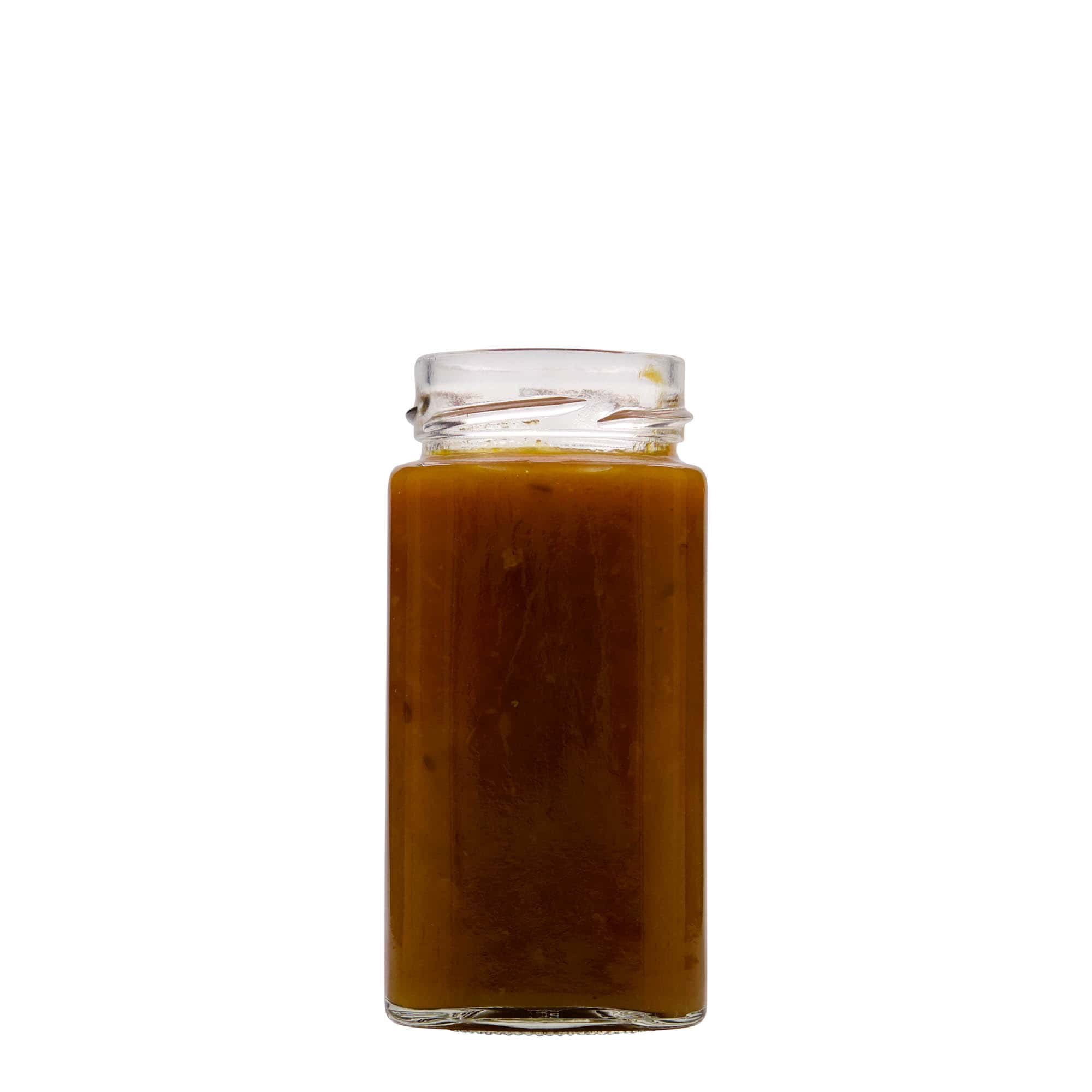 314 ml štvorcová fľaša „Funny“, hrdlo: Deep-Twist-Off (DTO 58)