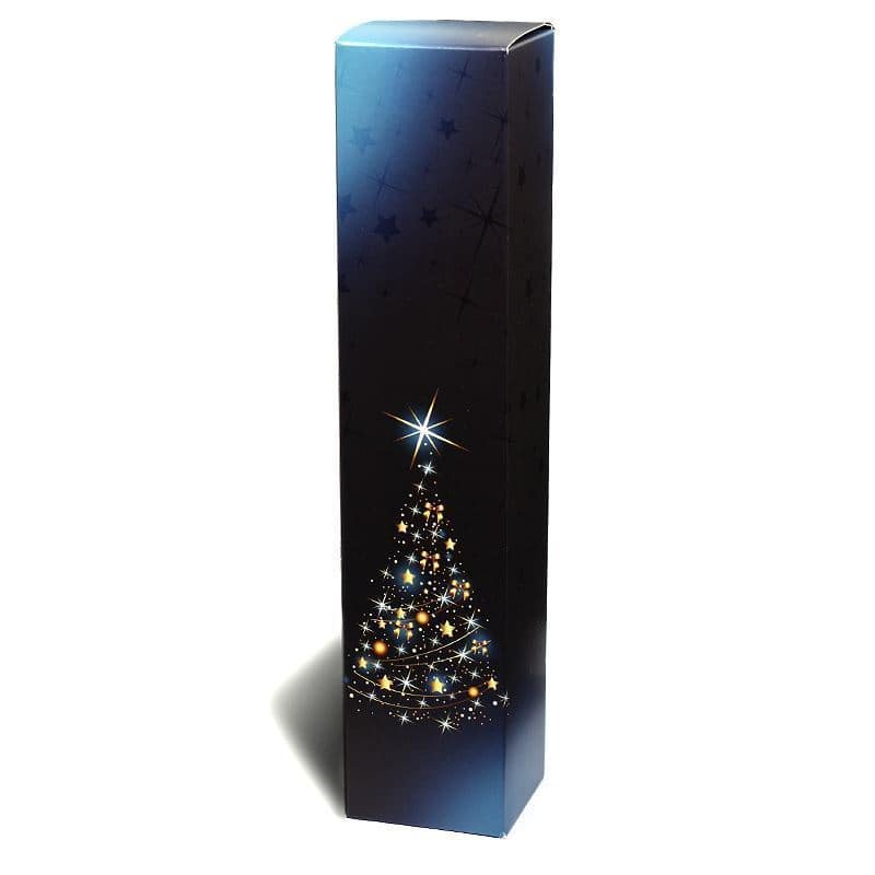 Darčeková krabica „X-Mas Tree“, obdĺžniková, kartón, modrá farba Darčeková krabica „X-Mas Tree“, obdĺžniková, kartón, modrá farba