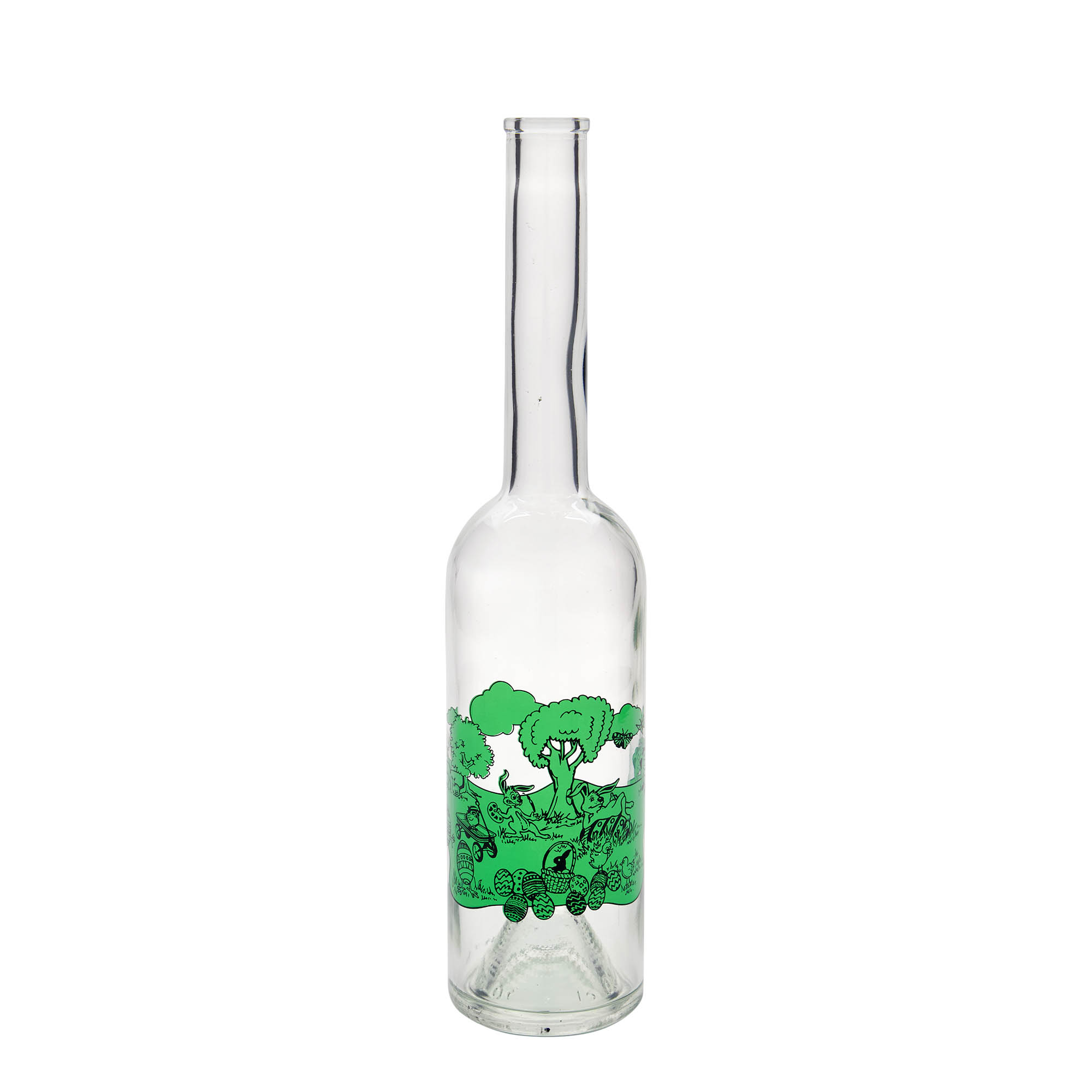 500 ml sklenená fľaša 'Opera', motív: Veselú Veľkú noc, hrdlo: korkové
