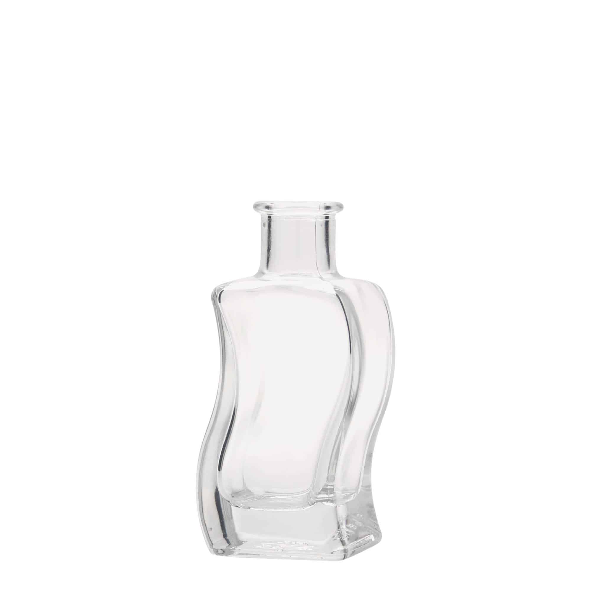 100 ml sklená fľaša „Vlna“, štvorcová, hrdlo: korok