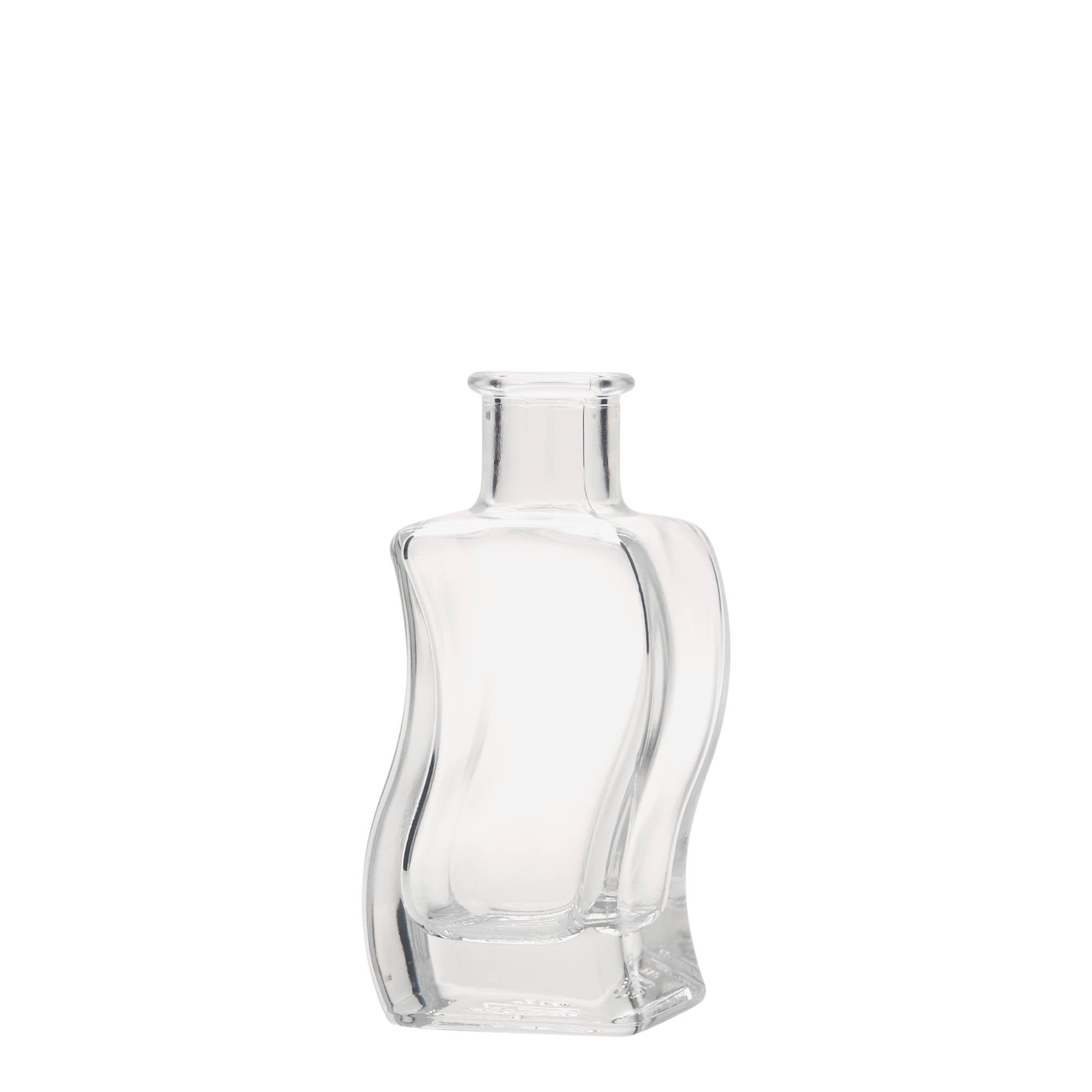 100 ml sklenená fľaša 'Vlna', štvorcová, hrdlo: korok