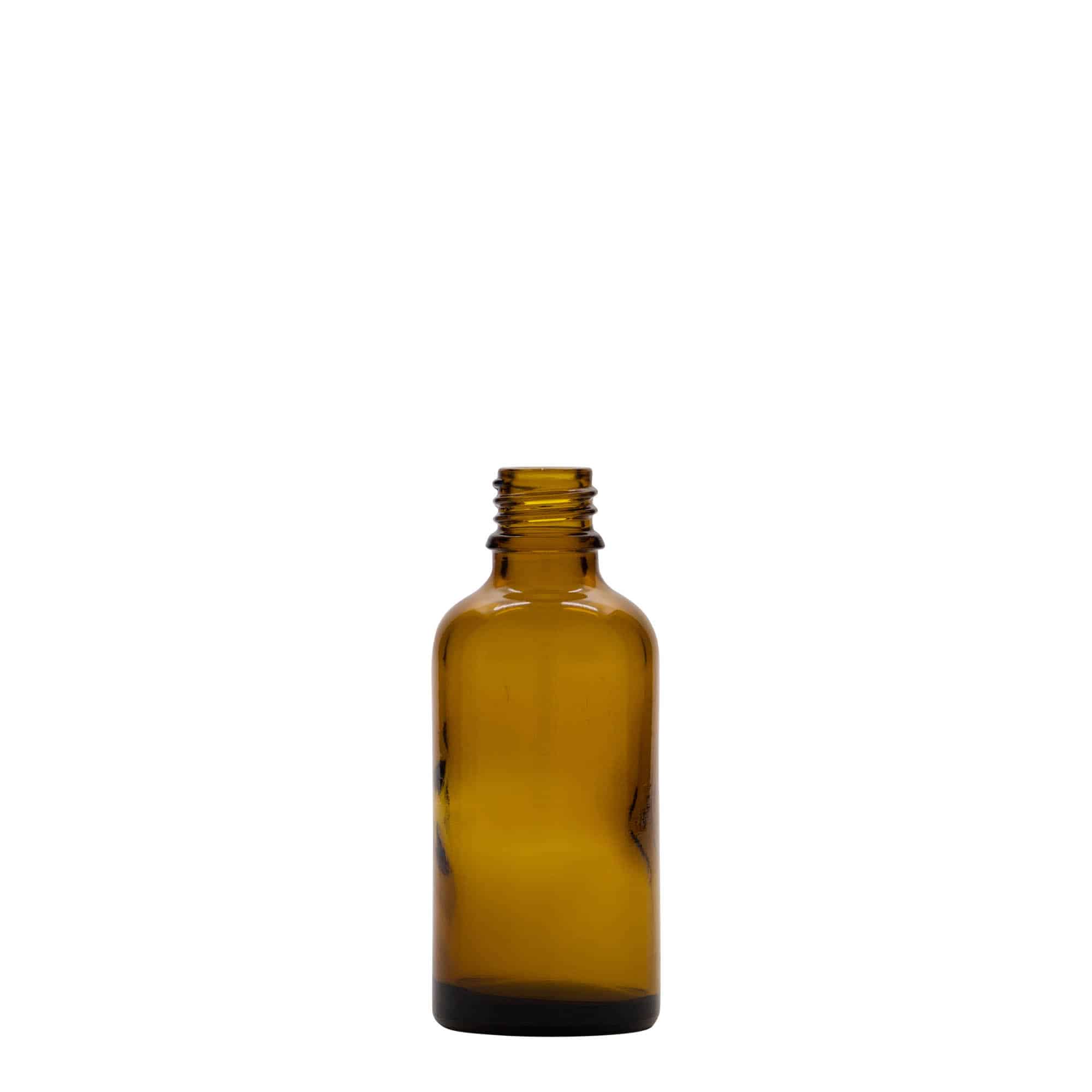 50 ml liekovka, sklená, hnedá farba, hrdlo: DIN 18 50 ml liekovka, sklená, hnedá farba, hrdlo: DIN 18