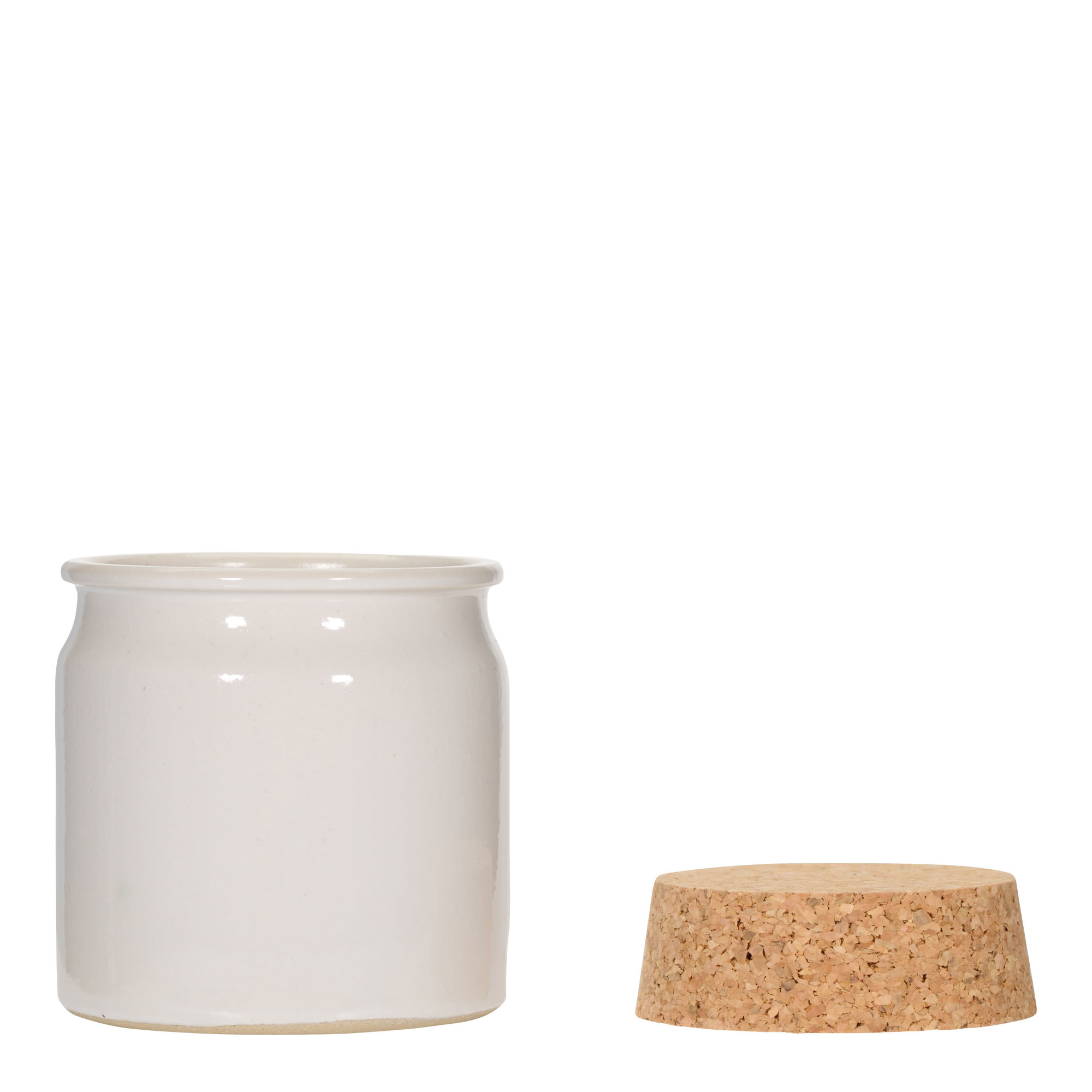 160 ml kameninový hrnček, keramika, biela, hrdlo: korkové