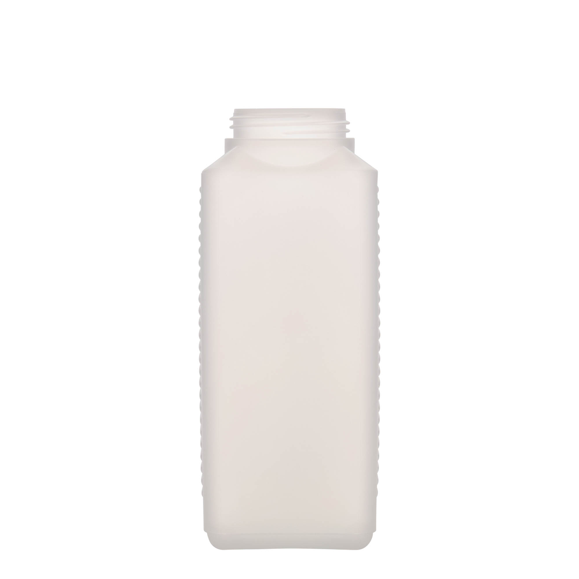 1 000 ml fľaša s širokým hrdlom, obdĺžniková, HDPE plast, prírodná, hrdlo: DIN 60 EPE 1 000 ml fľaša s širokým hrdlom, obdĺžniková, HDPE plast, prírodná, hrdlo: DIN 60 EPE