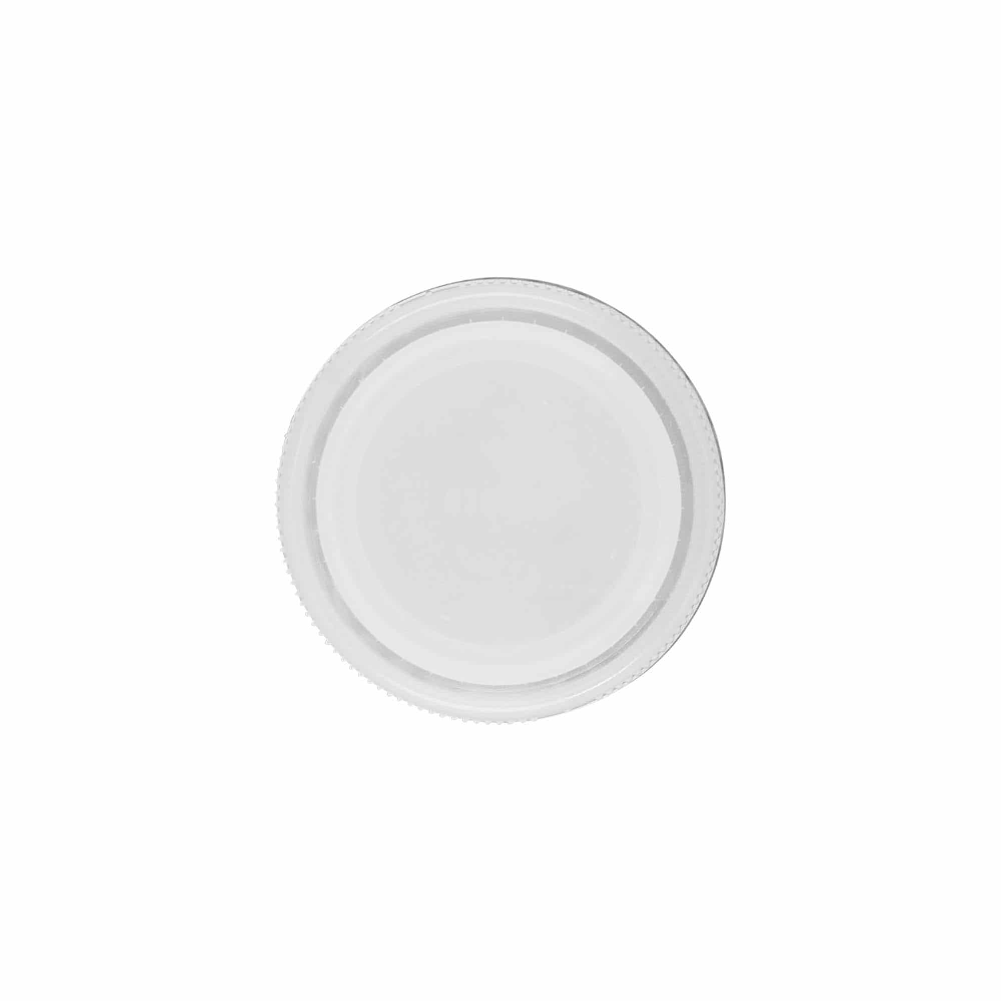 Skrutkovací uzáver dvojitý závit, PE plast, biela farba, pre hrdlo: PET 38 mm