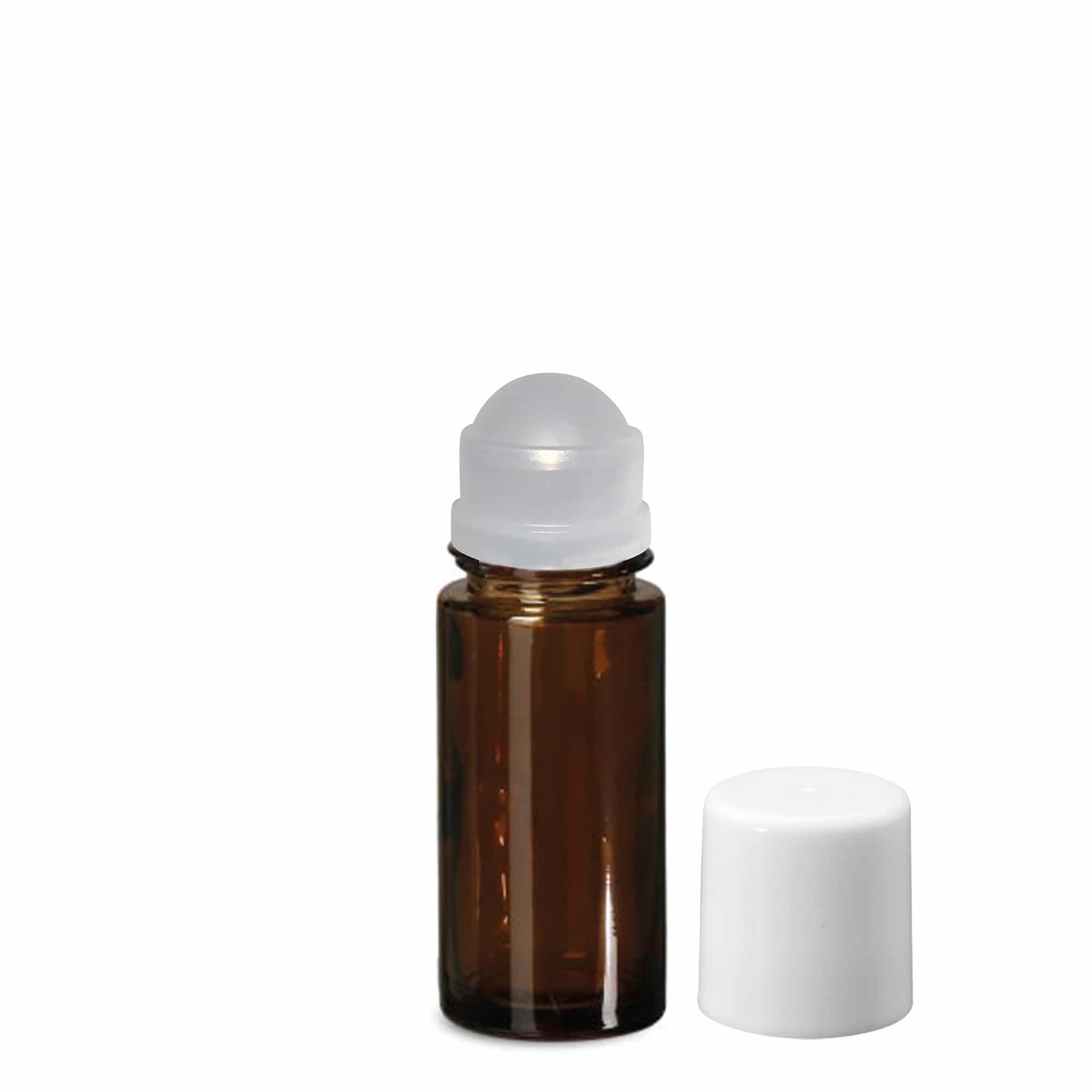 50 ml roll-on fľaša, sklo, hnedá, hrdlo: skrutkovací uzáver