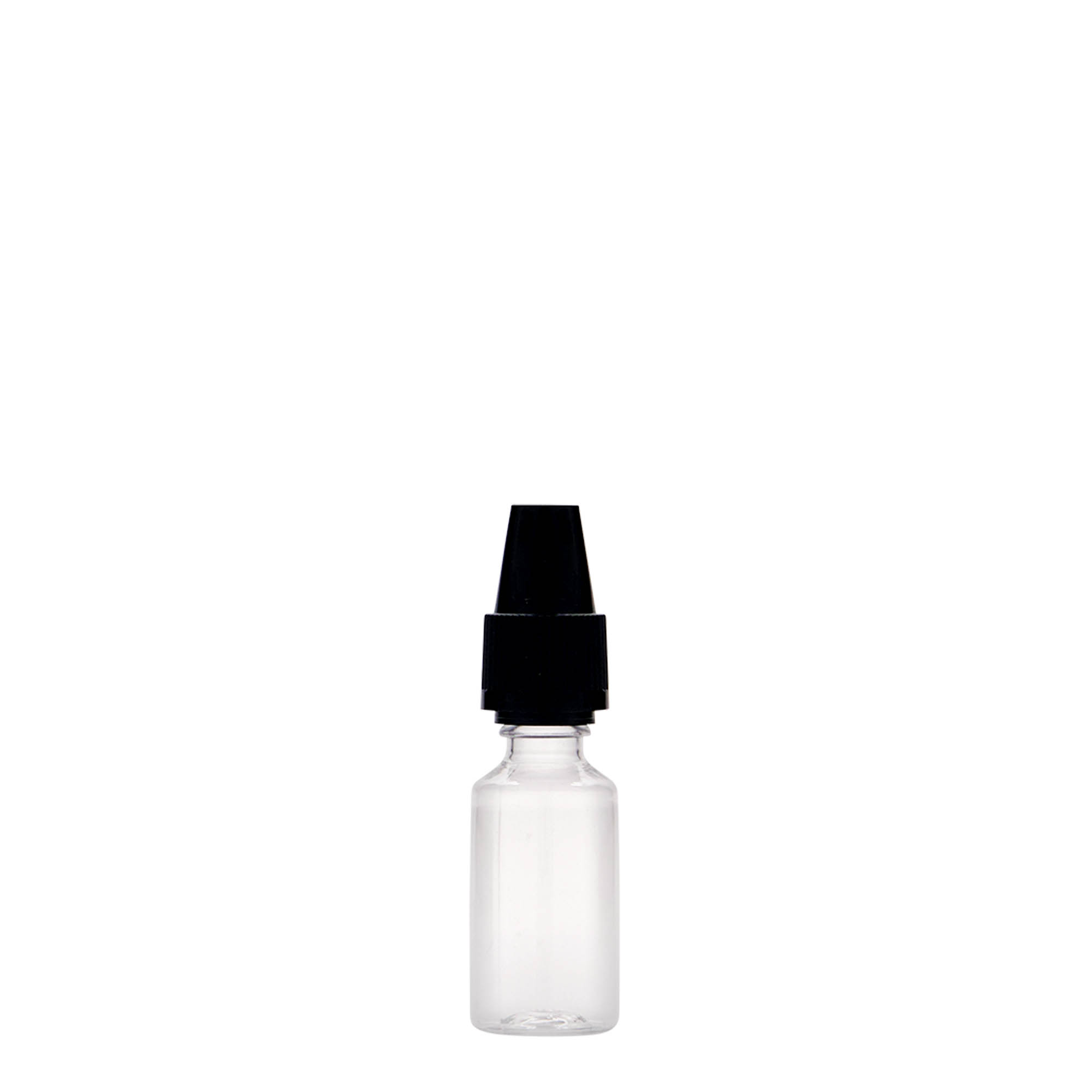10 ml PET fľaša „E-Liquid“ s poistkou kvality a proti deťom, plast, hrdlo: závitové uzáver