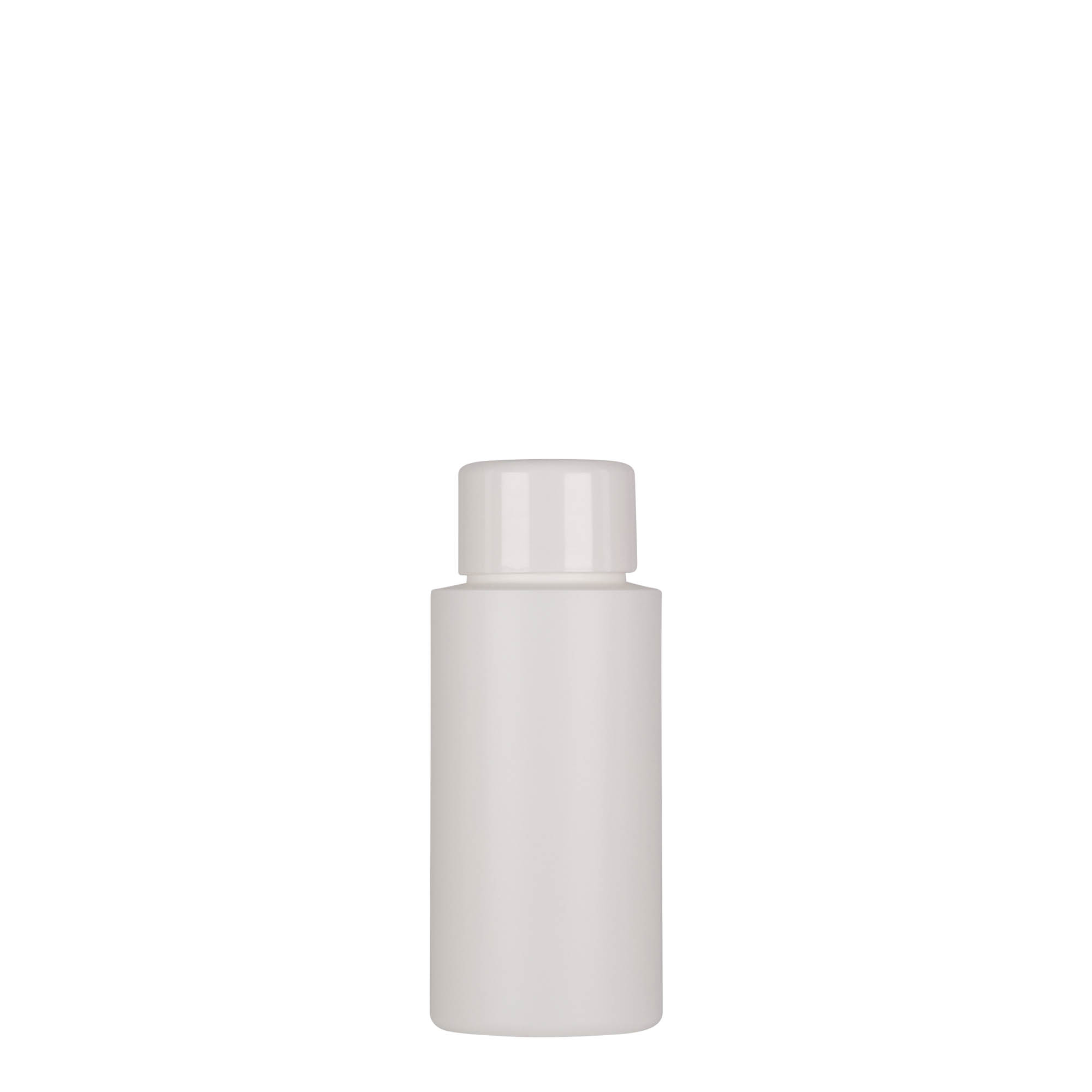 50 ml plastová fľaša 'Pipe', zelený HDPE, biela, hrdlo: 24/410