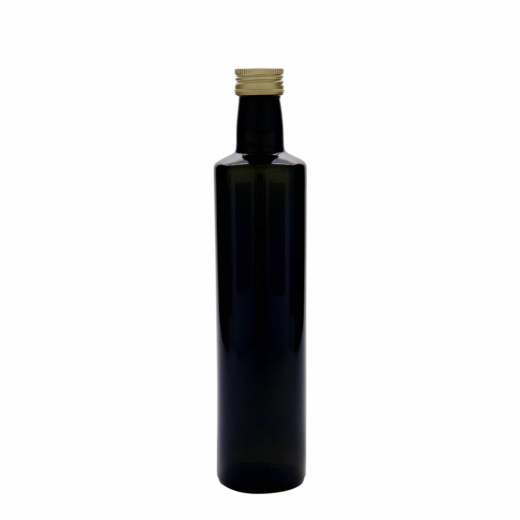 500 ml sklenená fľaša 'Dorica', antikzelená, hrdlo: PP 31,5