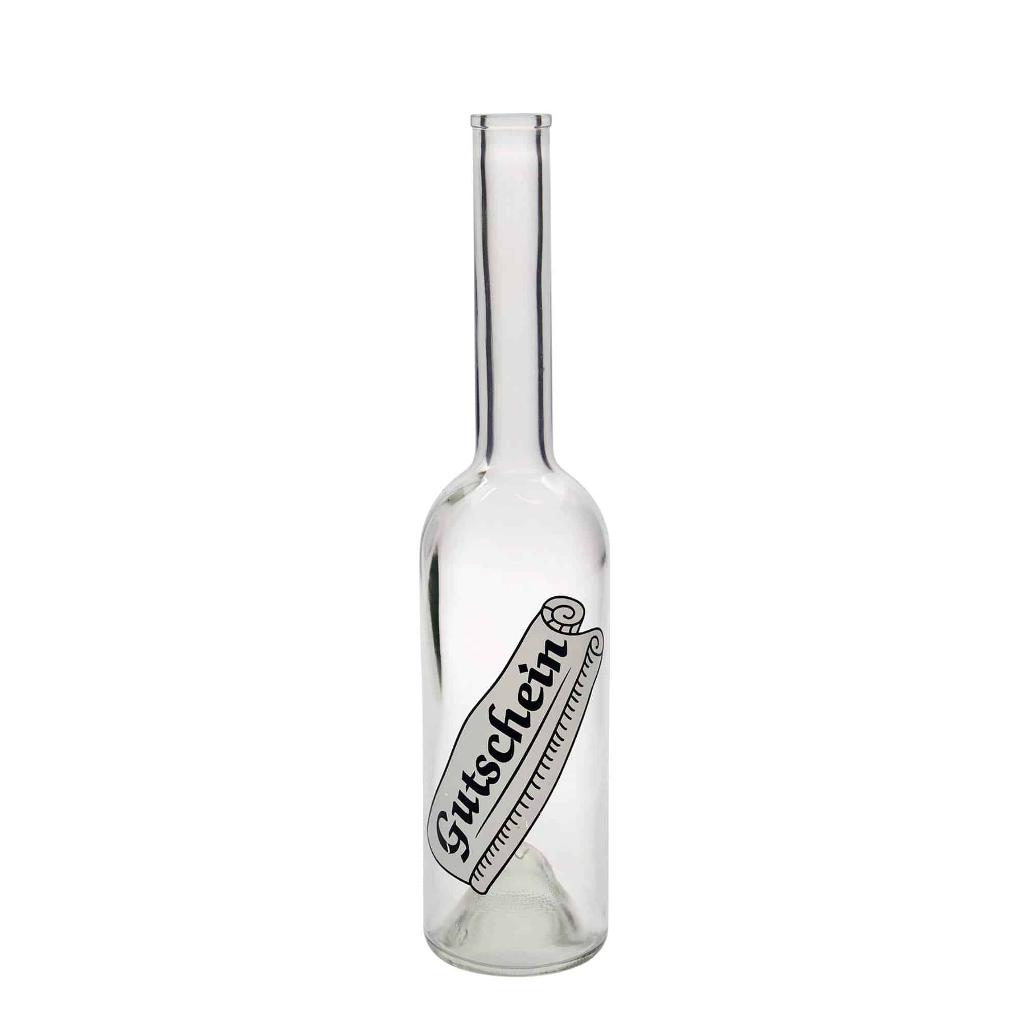 500 ml sklenená fľaša 'Opera', motív: darčekový poukaz, hrdlo: korok 500 ml sklenená fľaša 'Opera', motív: darčekový poukaz, hrdlo: korok