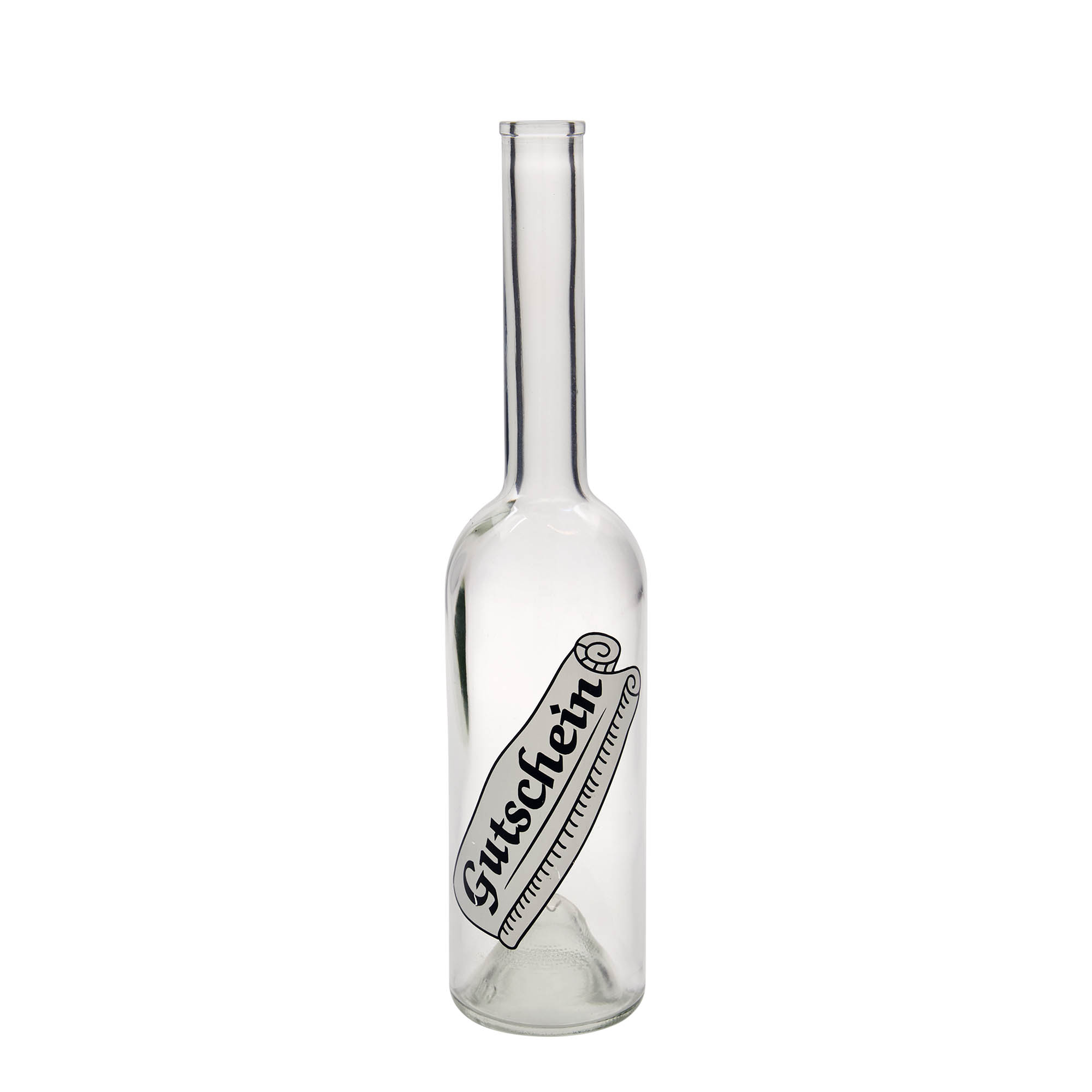 500 ml sklenená fľaša 'Opera', motív: darčekový poukaz, hrdlo: korok 500 ml sklenená fľaša 'Opera', motív: darčekový poukaz, hrdlo: korok