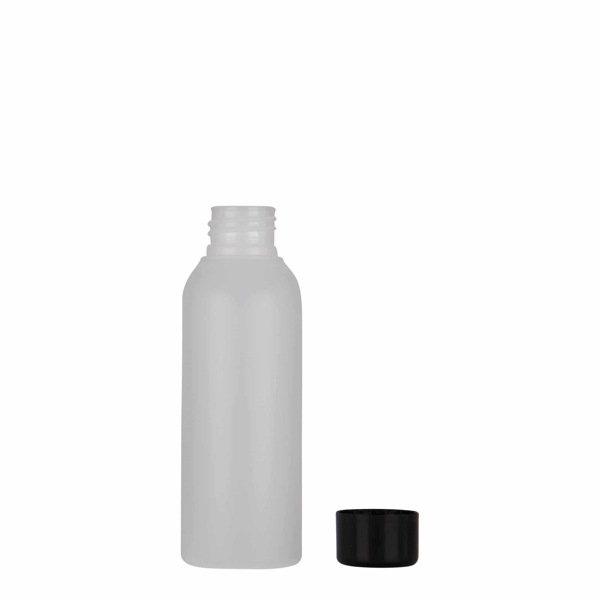 100 ml plastová fľaša „Tuffy“, HDPE, prírodná farba, hrdlo: GPI 24/410
