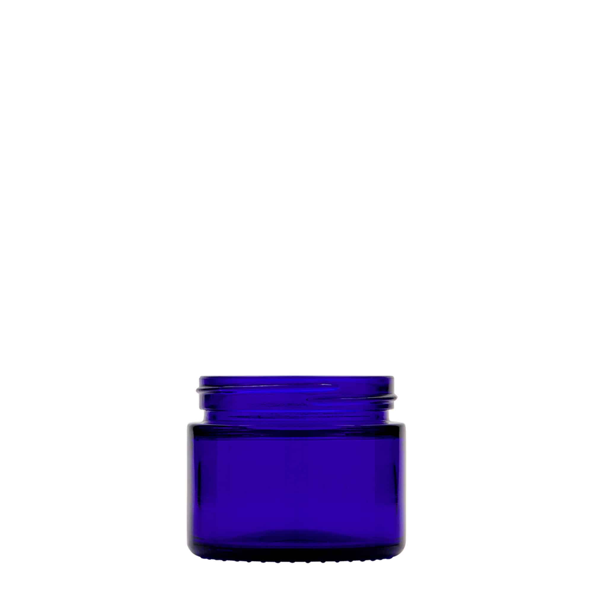 50 ml téglik „Blue Edition“, sklený, kráľovská modrá farba, hrdlo: skrutkovací uzáver 50 ml téglik „Blue Edition“, sklený, kráľovská modrá farba, hrdlo: skrutkovací uzáver