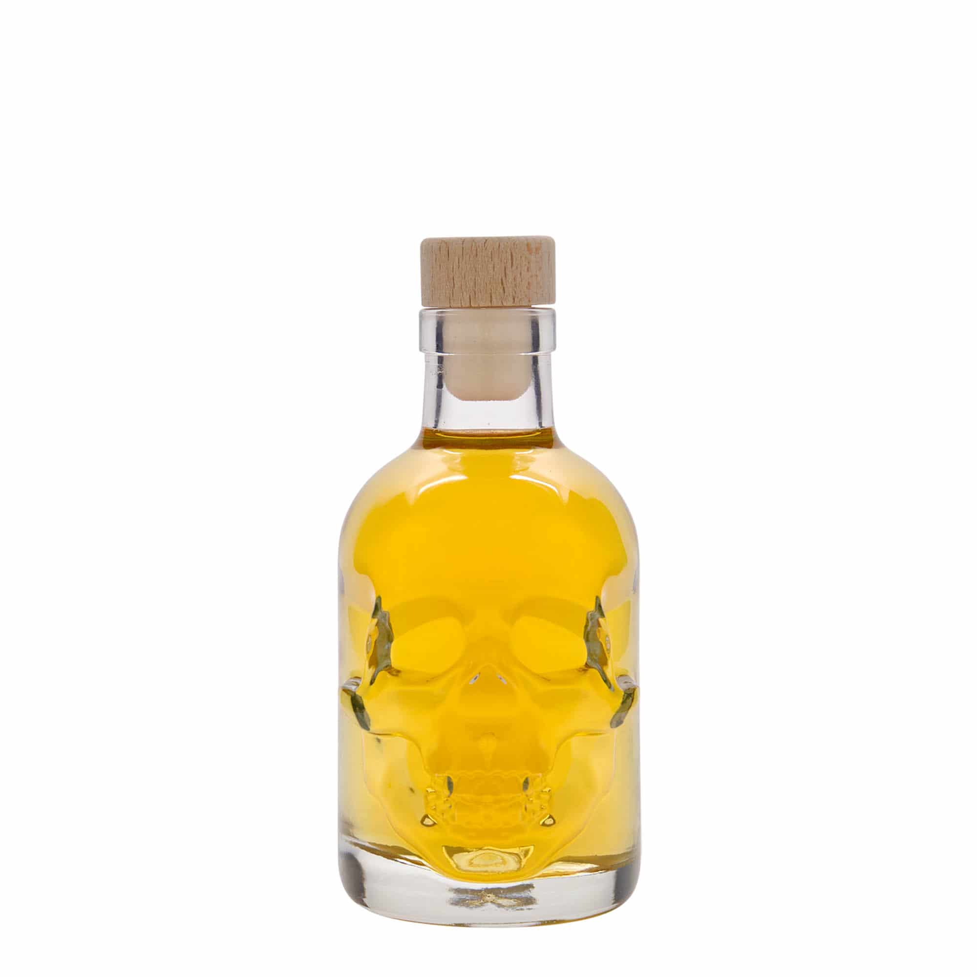 200 ml sklená fľaša „Lebka“, hrdlo: korok