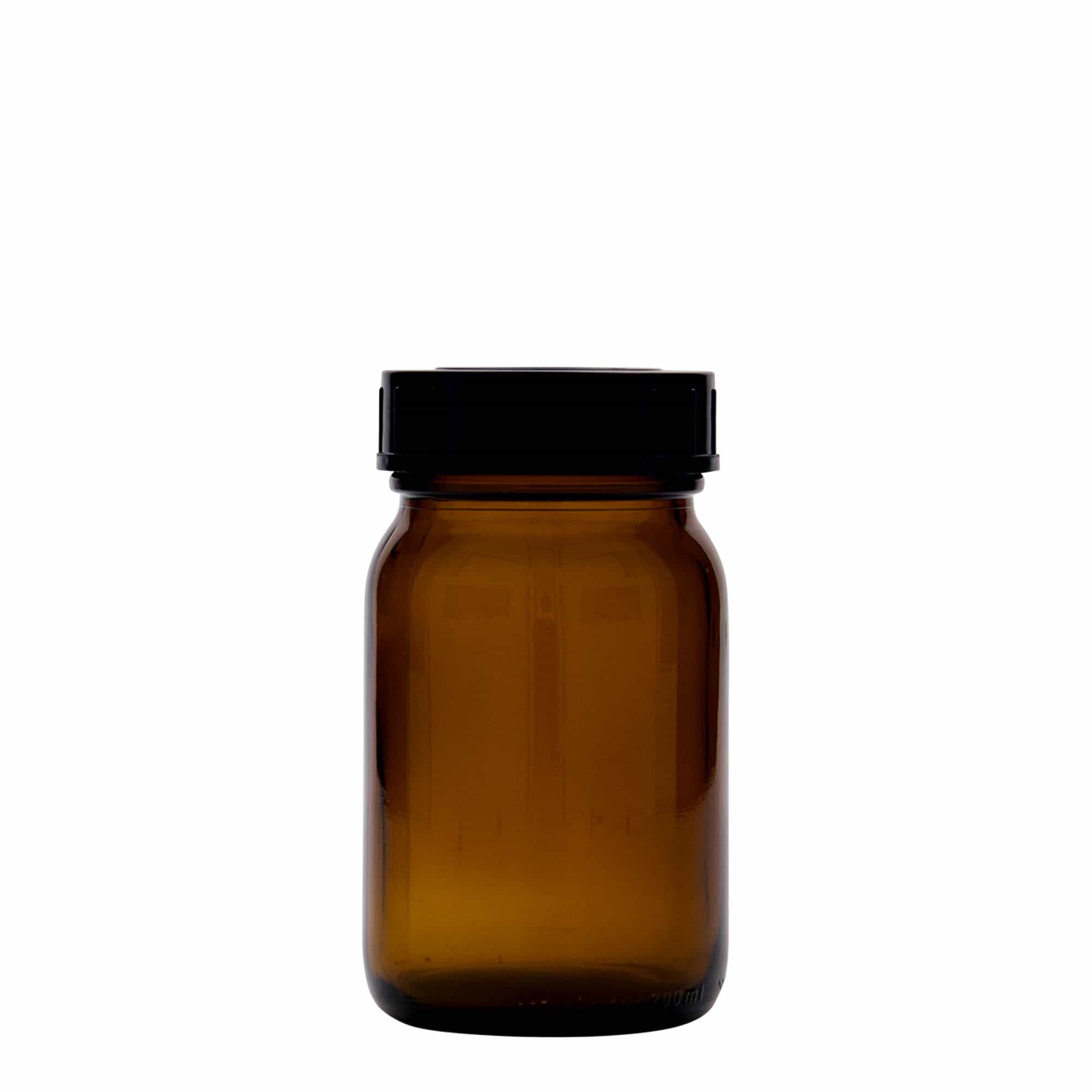 200 ml pohár so širokým hrdlom, hnedá farba, hrdlo: DIN 55