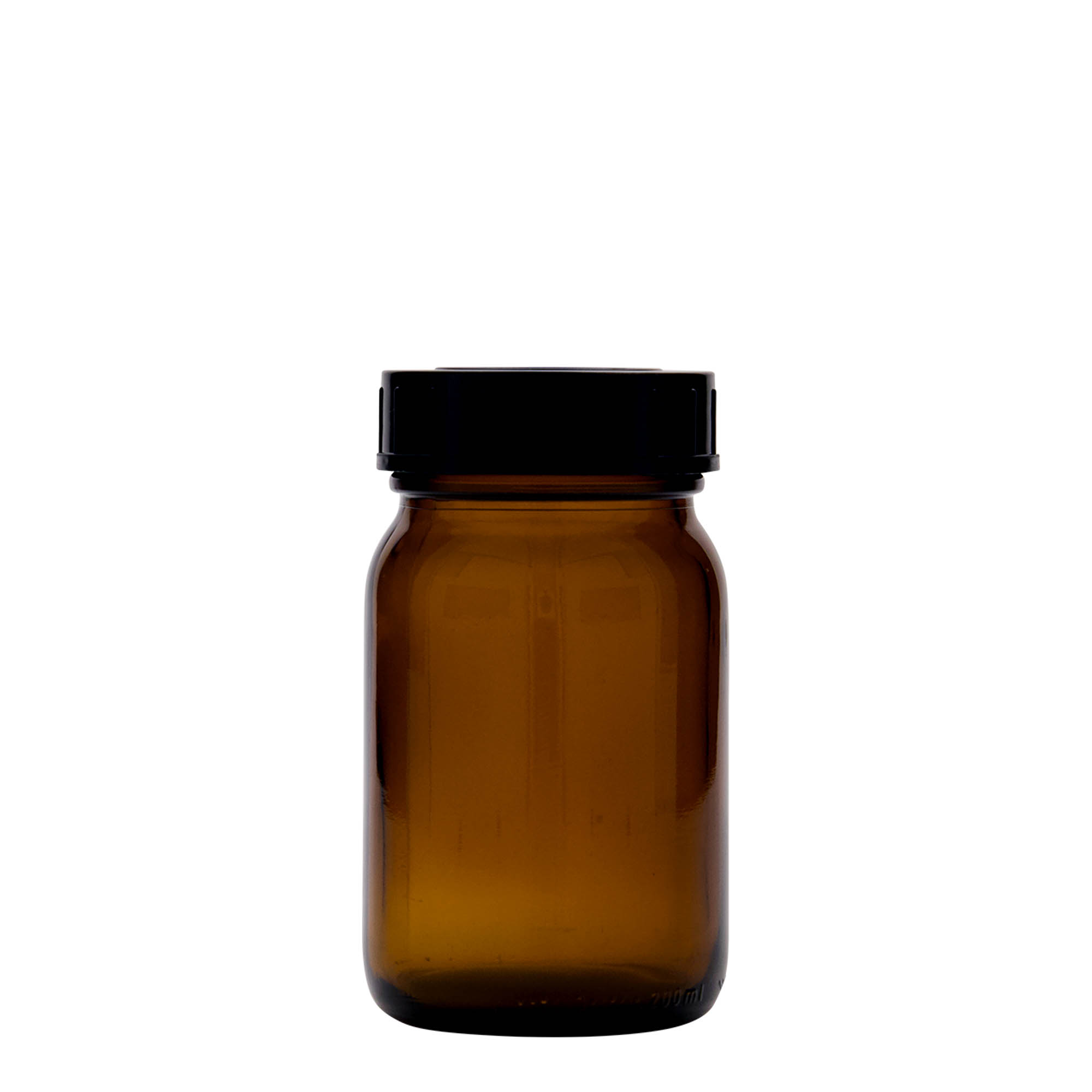 200 ml širokouhlové hnedé sklo, hrdlo: DIN 55