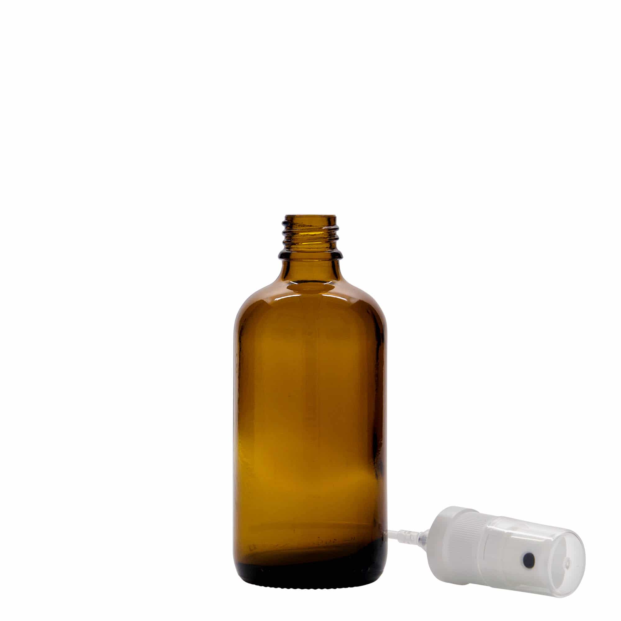 100 ml liekovka s rozprašovačom, sklená, hnedá farba, hrdlo: DIN 18