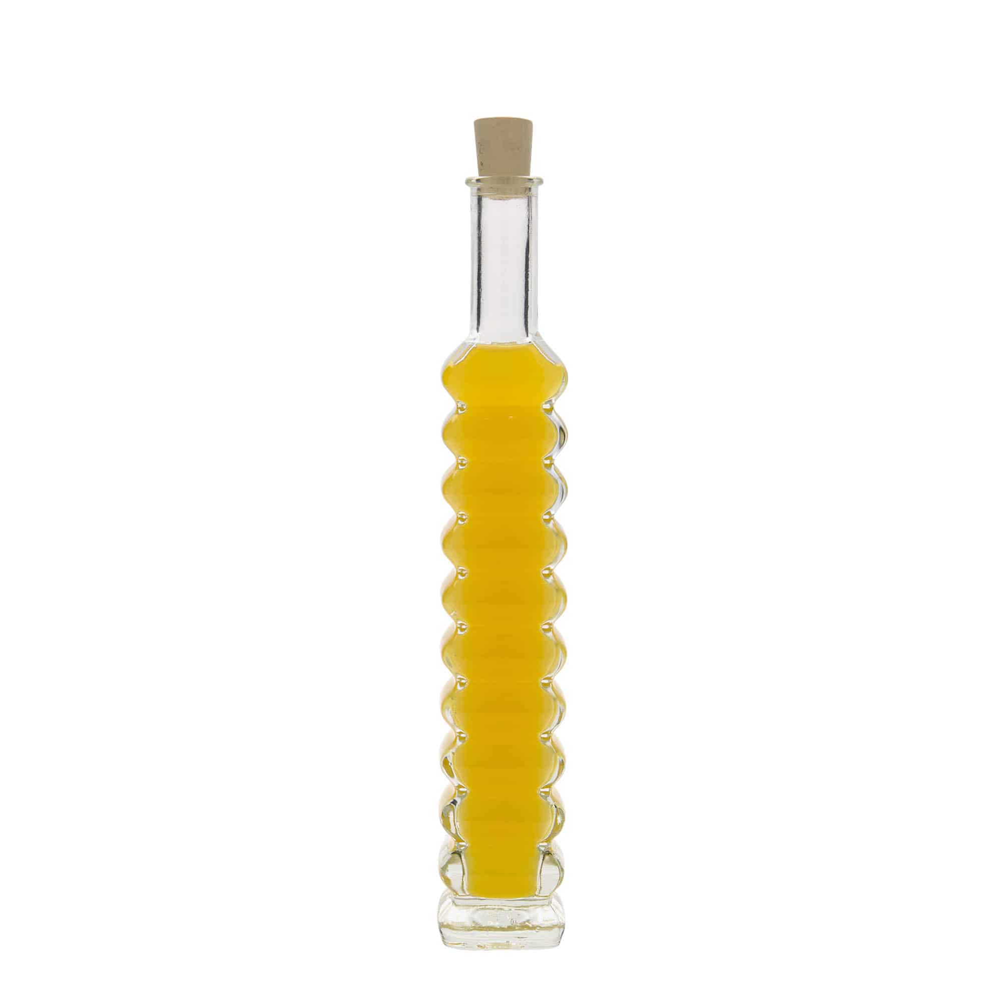 100 ml sklená fľaša „Roma“, štvorcová, hrdlo: korok