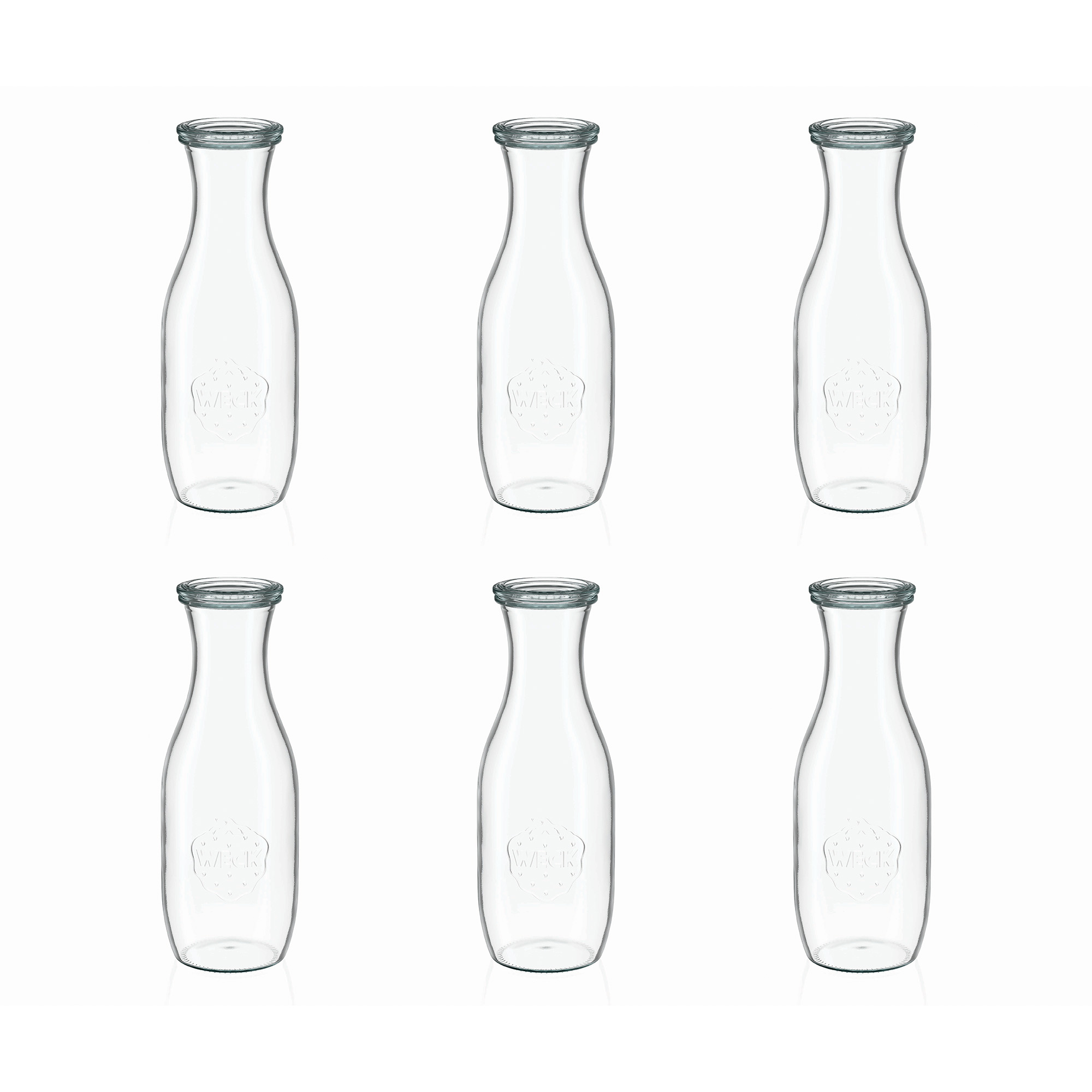 6x 1000 ml WECK-džbán na šťavu so skleneným viečkom RR 60