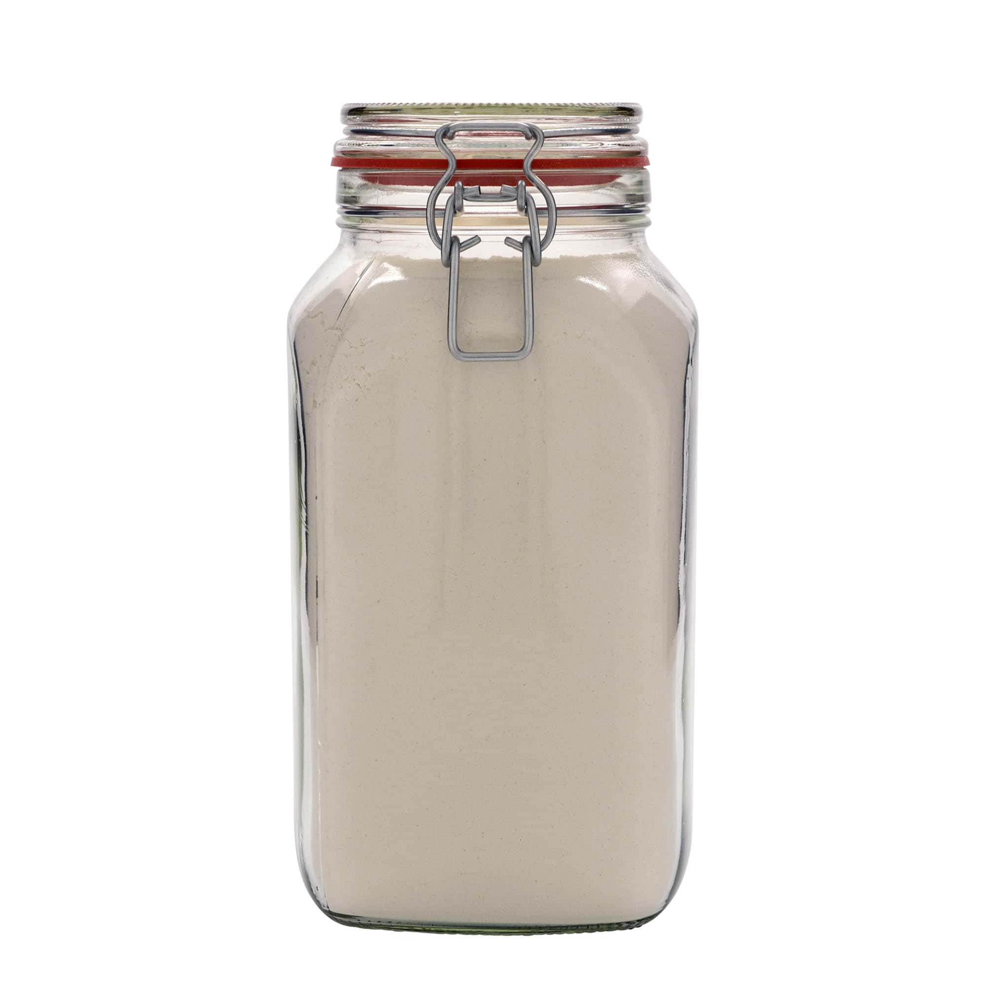 2 590 ml pohár so strmeňovým uzáverom, štvorcový, hrdlo: strmeňový uzáver