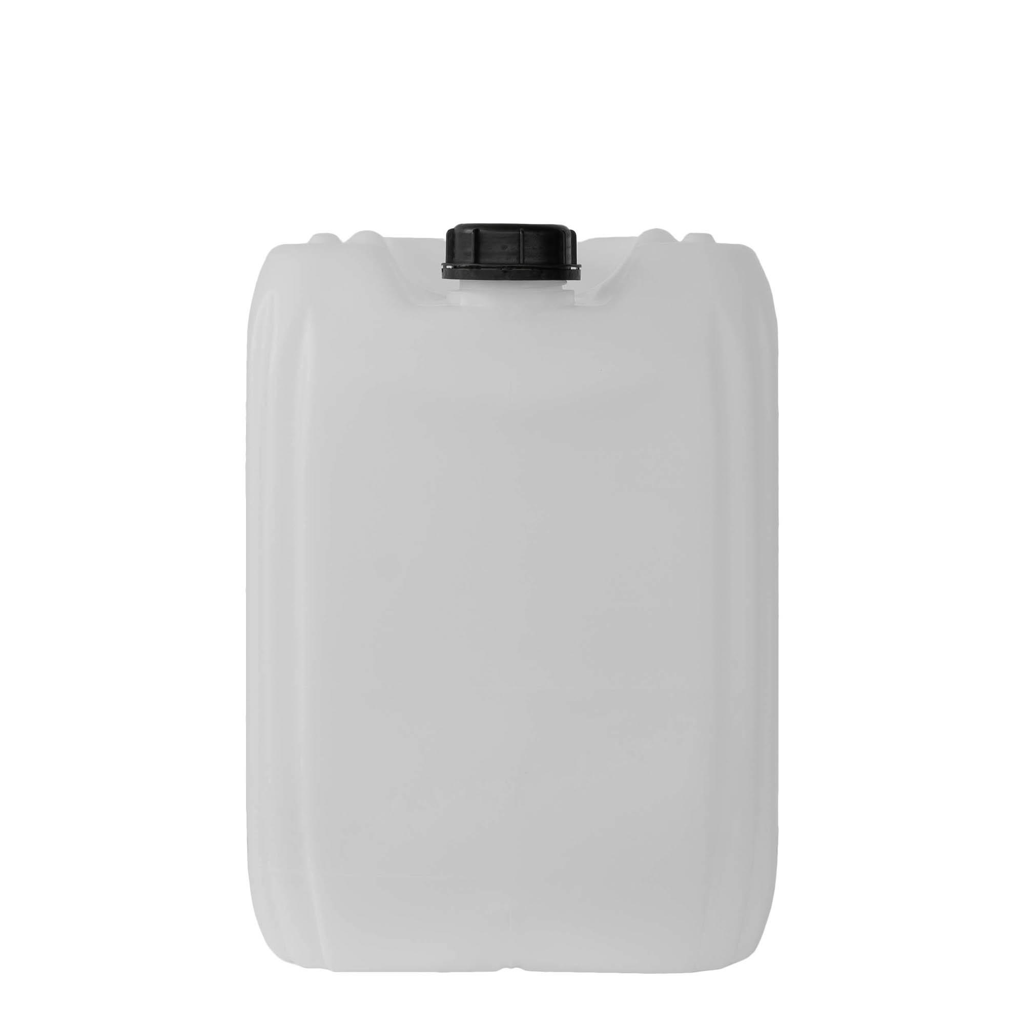 25 l kanister, obdĺžnikový, HDPE plast, prírodný, hrdlo: ND 60