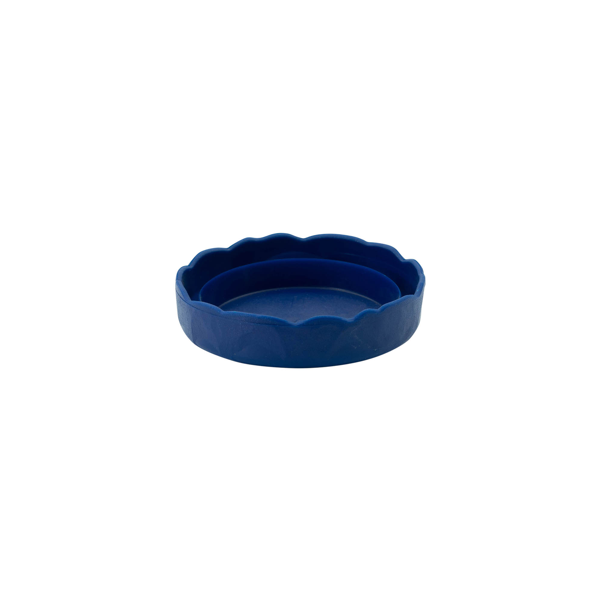 Preklápací vrchnák pre keramickú nádobu s úzkym hrdlom, HDPE plast, modrý