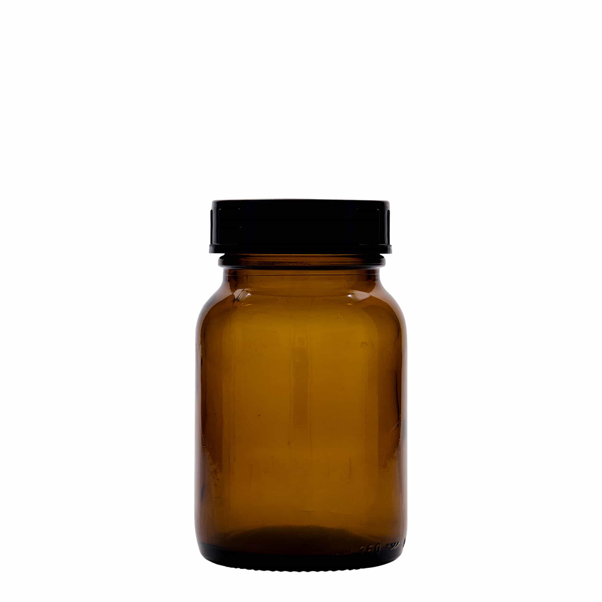 250 ml pohár so širokým hrdlom, hnedá farba, hrdlo: DIN 55