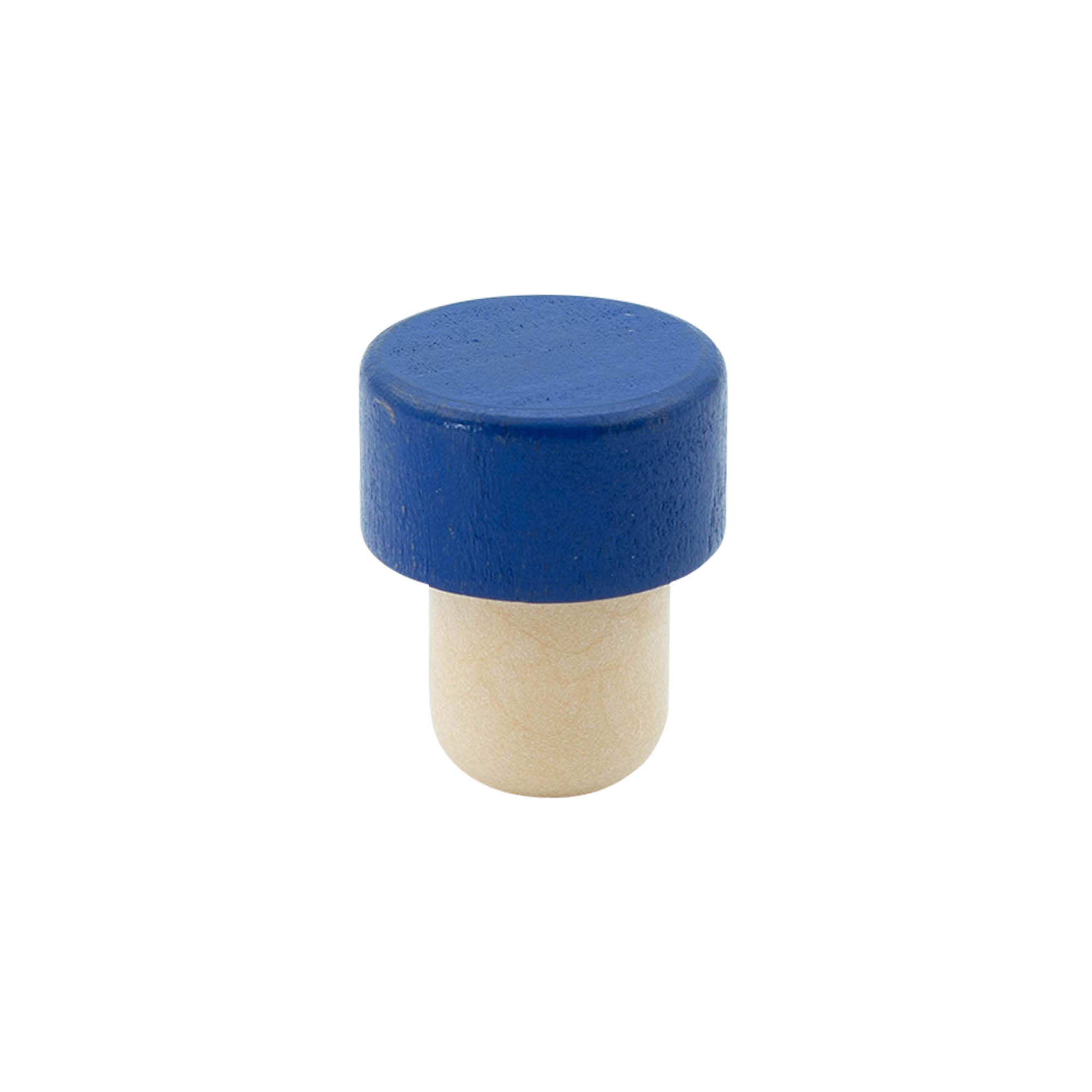 Rukoväťový kork 19 mm, drevo/plast, modrý, pre hrdlo: korkový Rukoväťový kork 19 mm, drevo/plast, modrý, pre hrdlo: korkový
