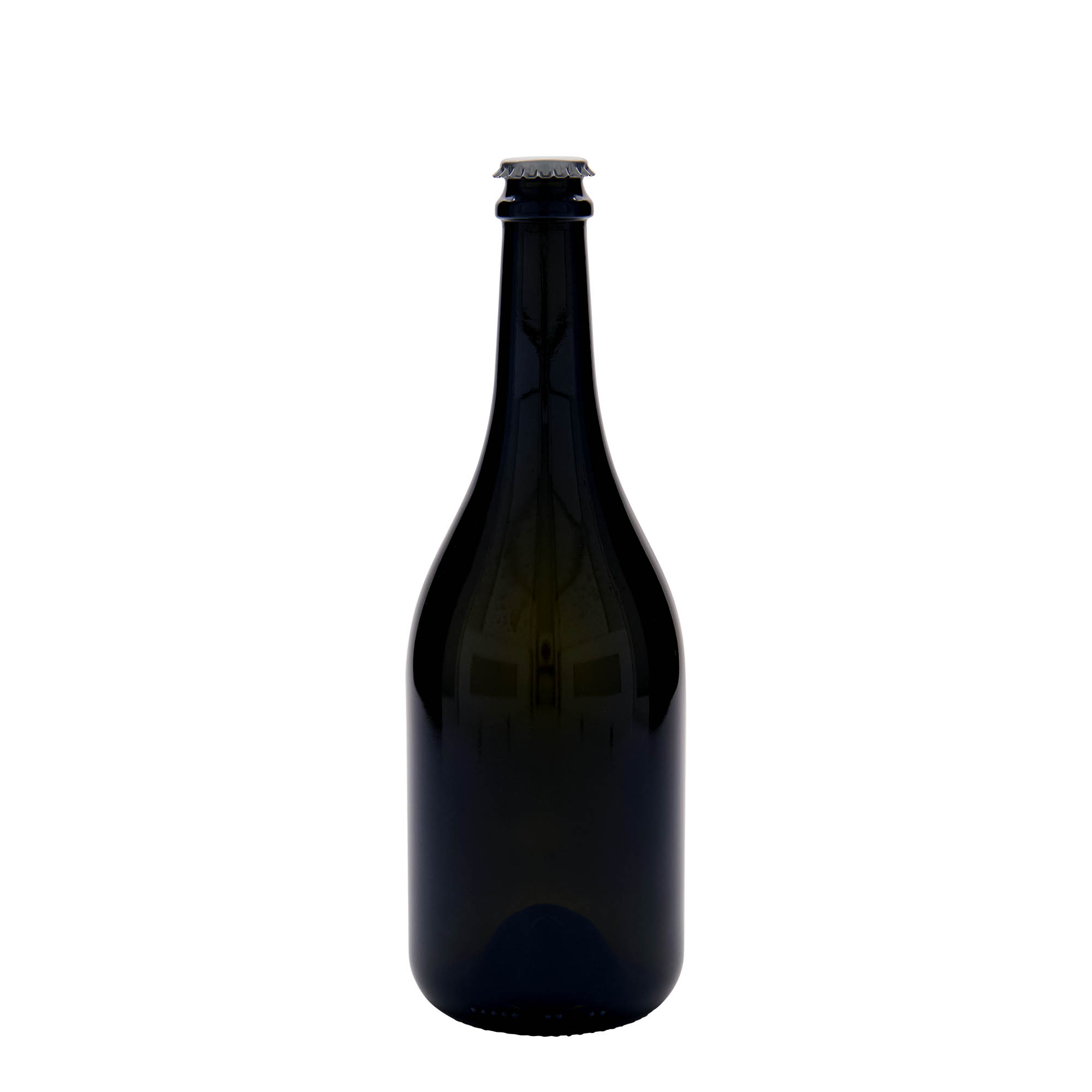 750 ml pivová fľaša 'Horta', sklo, antik zelená, hrdlo: korunkový uzáver