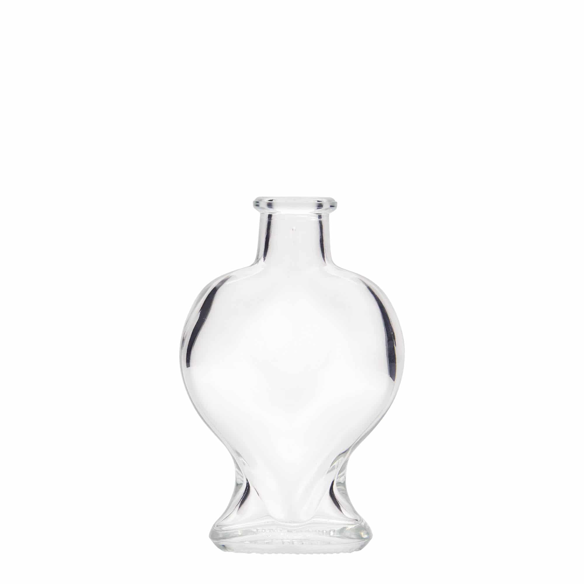 100 ml sklená fľaša „Srdce“, hrdlo: korok