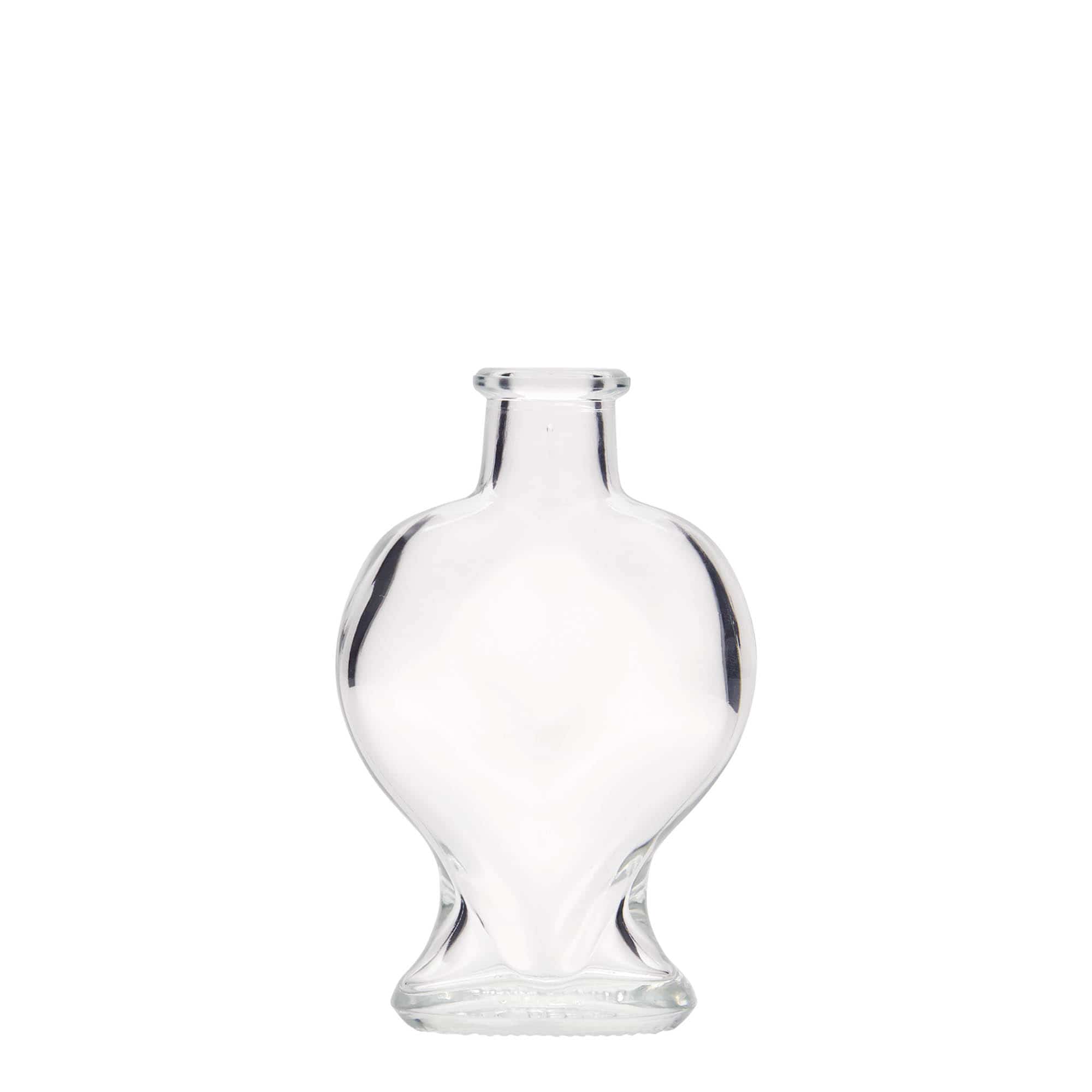 100 ml sklenená fľaša „Srdce“, hrdlo: korok