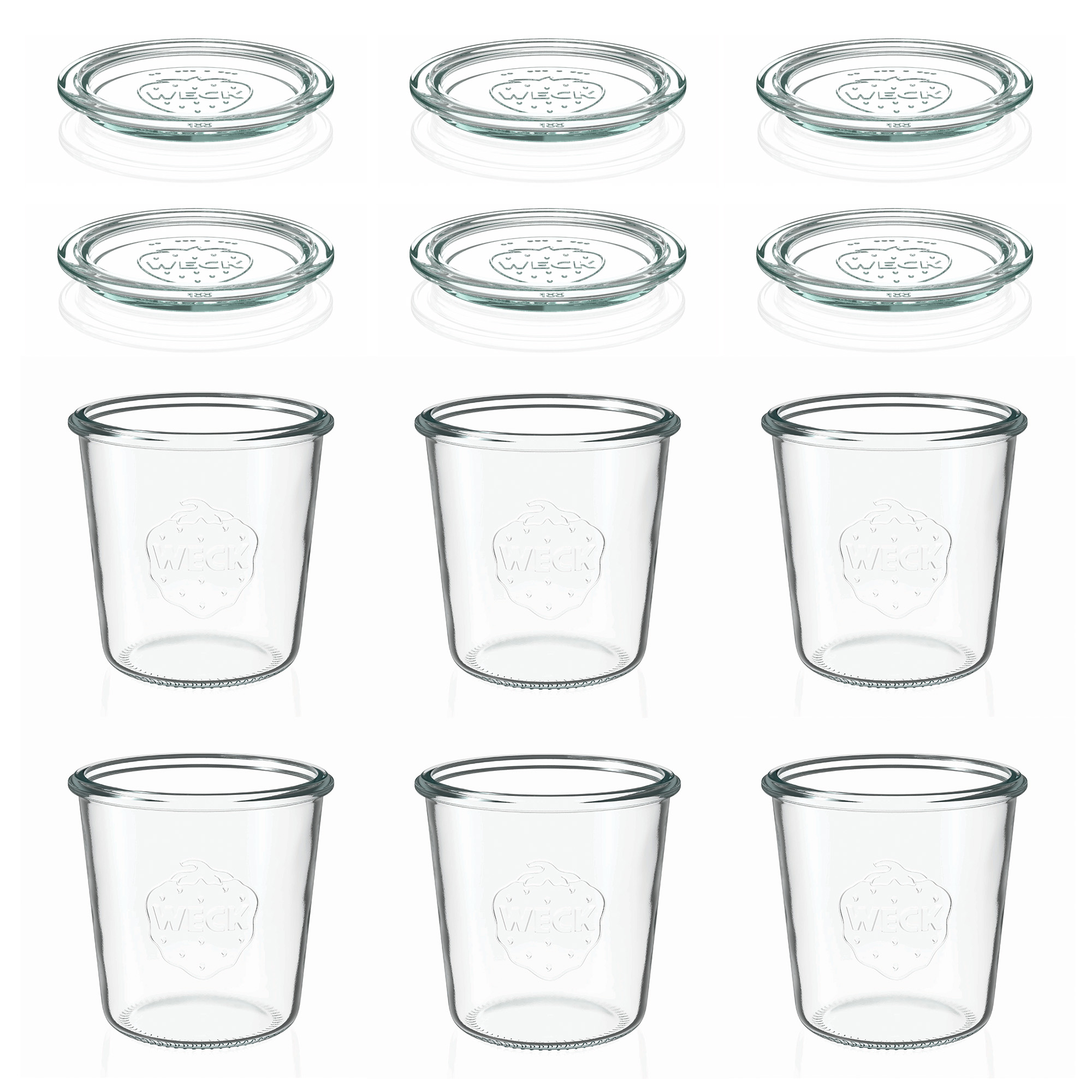 6x 580 ml WECK-pohár typu Sturz so skleneným viečkom RR 100