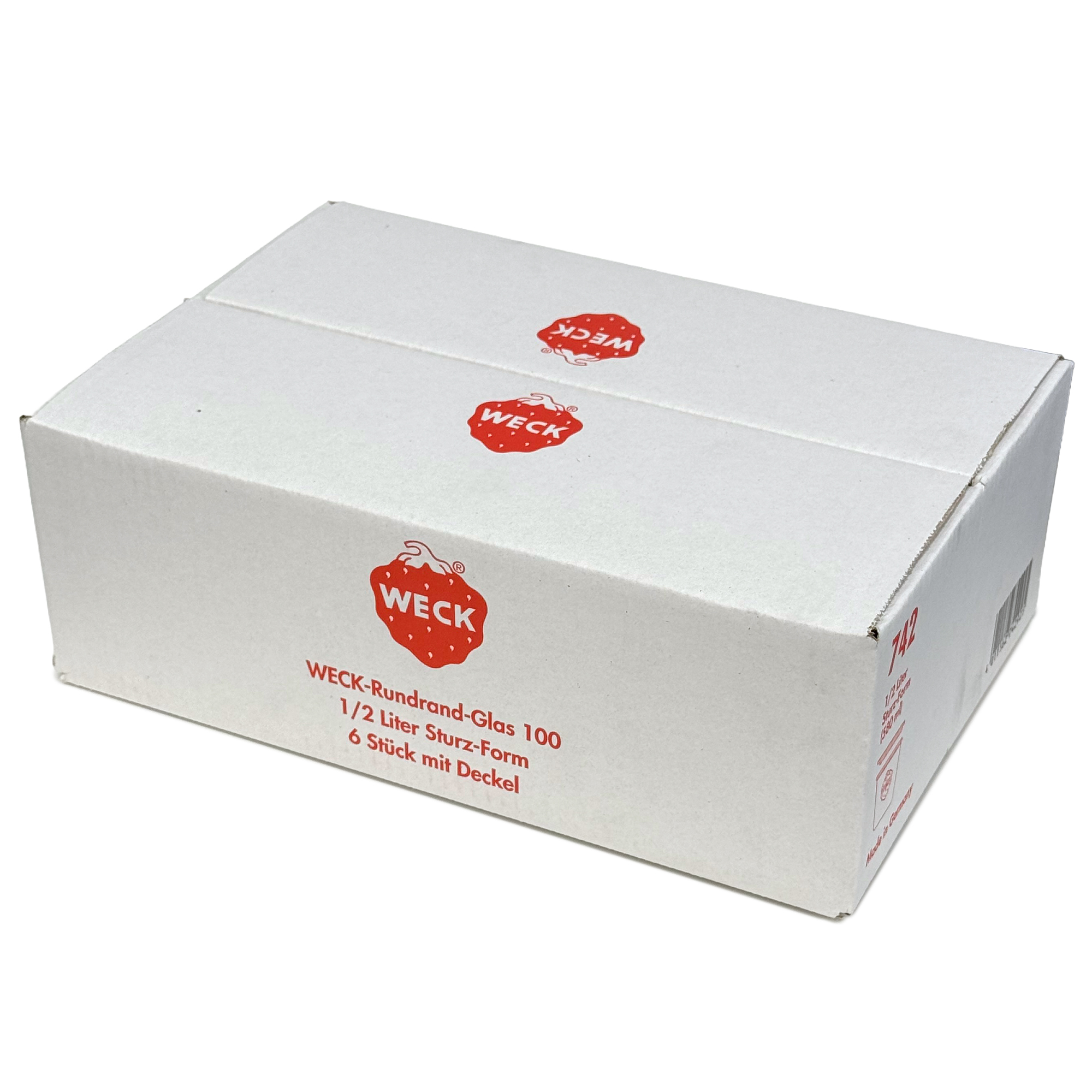 6x 580 ml WECK-pohár typu Sturz so skleneným viečkom RR 100
