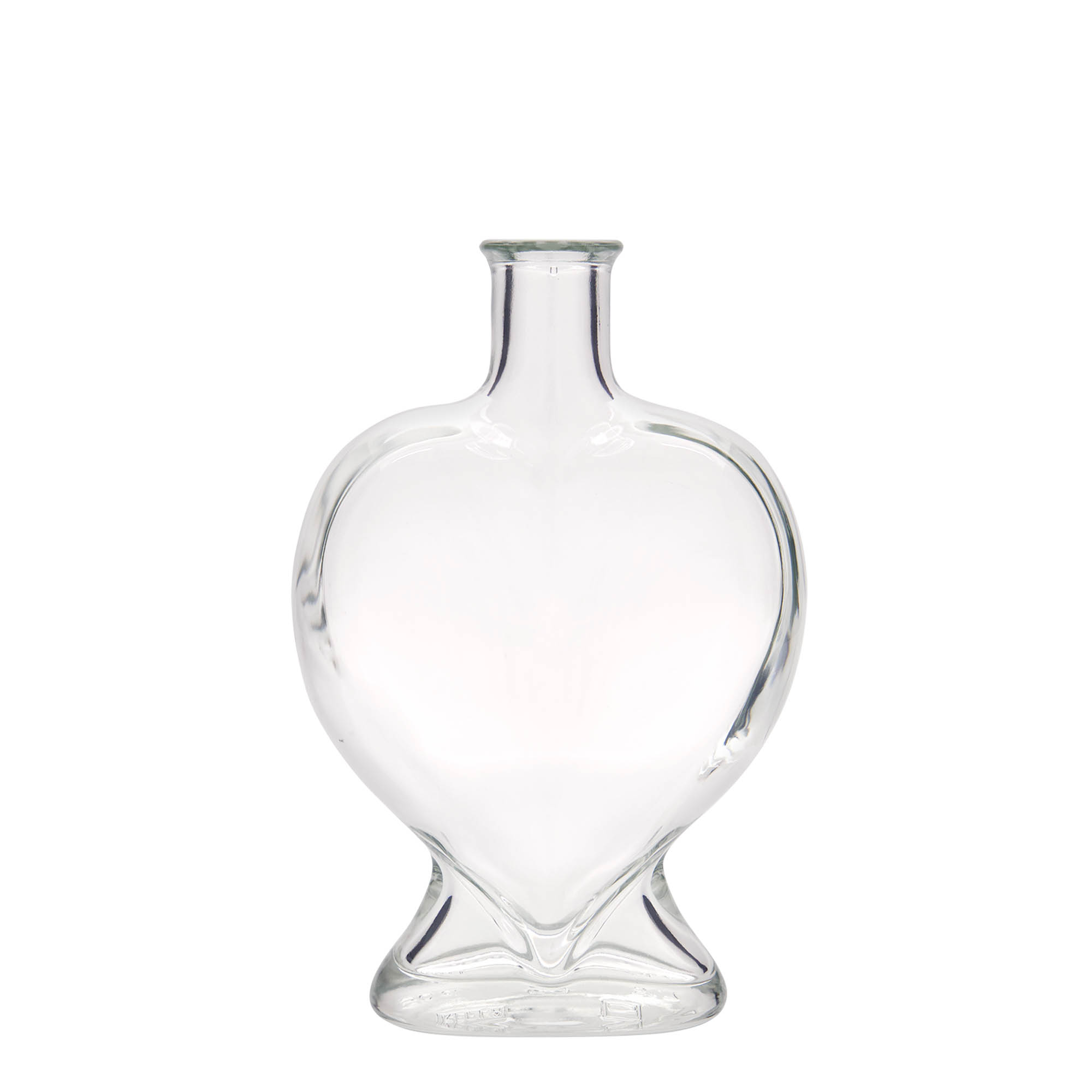 500 ml sklenená fľaša 'Srdce', hrdlo: korok 500 ml sklenená fľaša 'Srdce', hrdlo: korok